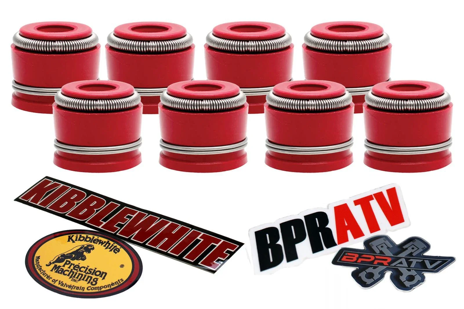 Kawasaki Prairie 700 Kibblewhite RED Viton Valve Stem Guide Seals Seal Set 8 Kit - Image 5