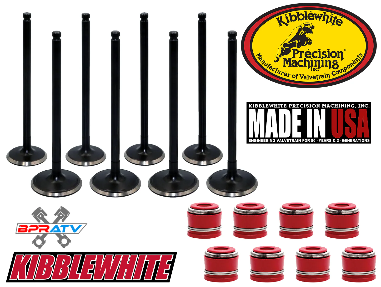 Kawasaki Prairie 700 OEM Replacement Kibblewhite Intake Exhaust Valves RED Seals - Image 6