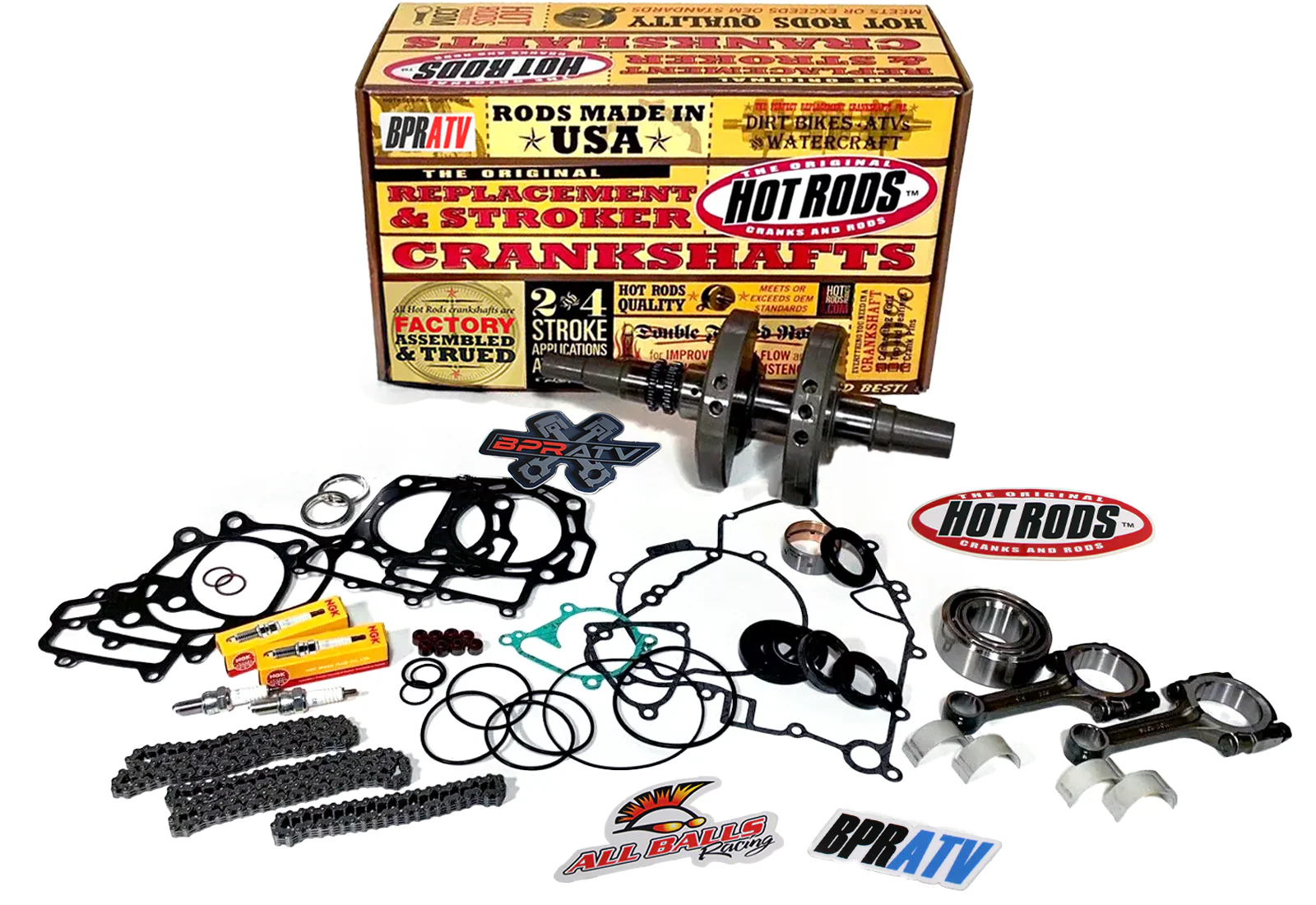 Kawasaki Teryx 750 '08-11 Hot Rods Bottom End Crank Kit NGK + Chains Brute Force