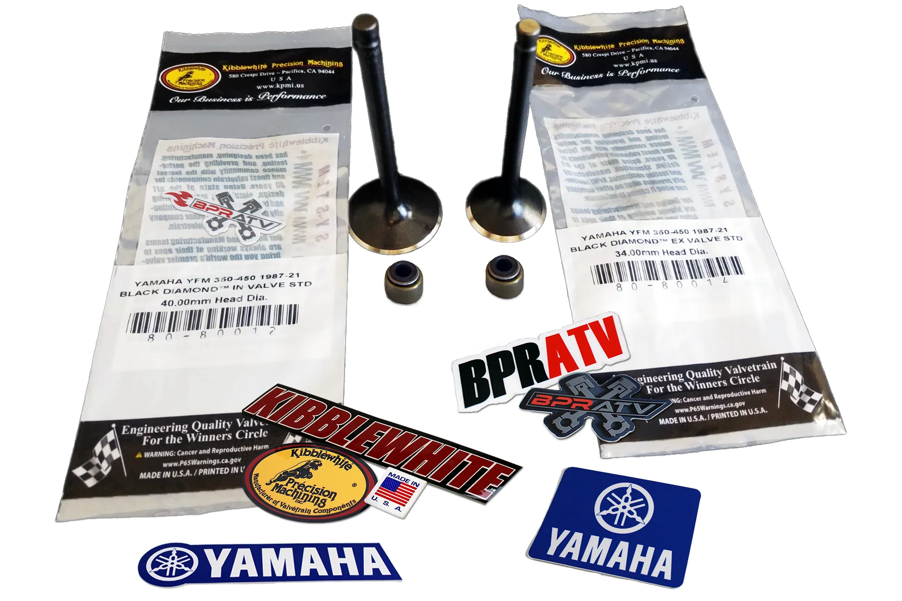 Kibblewhite Black Diamond Valve Set Yamaha YFM350 Raptor Warrior Wolverine 350s! - Image 3