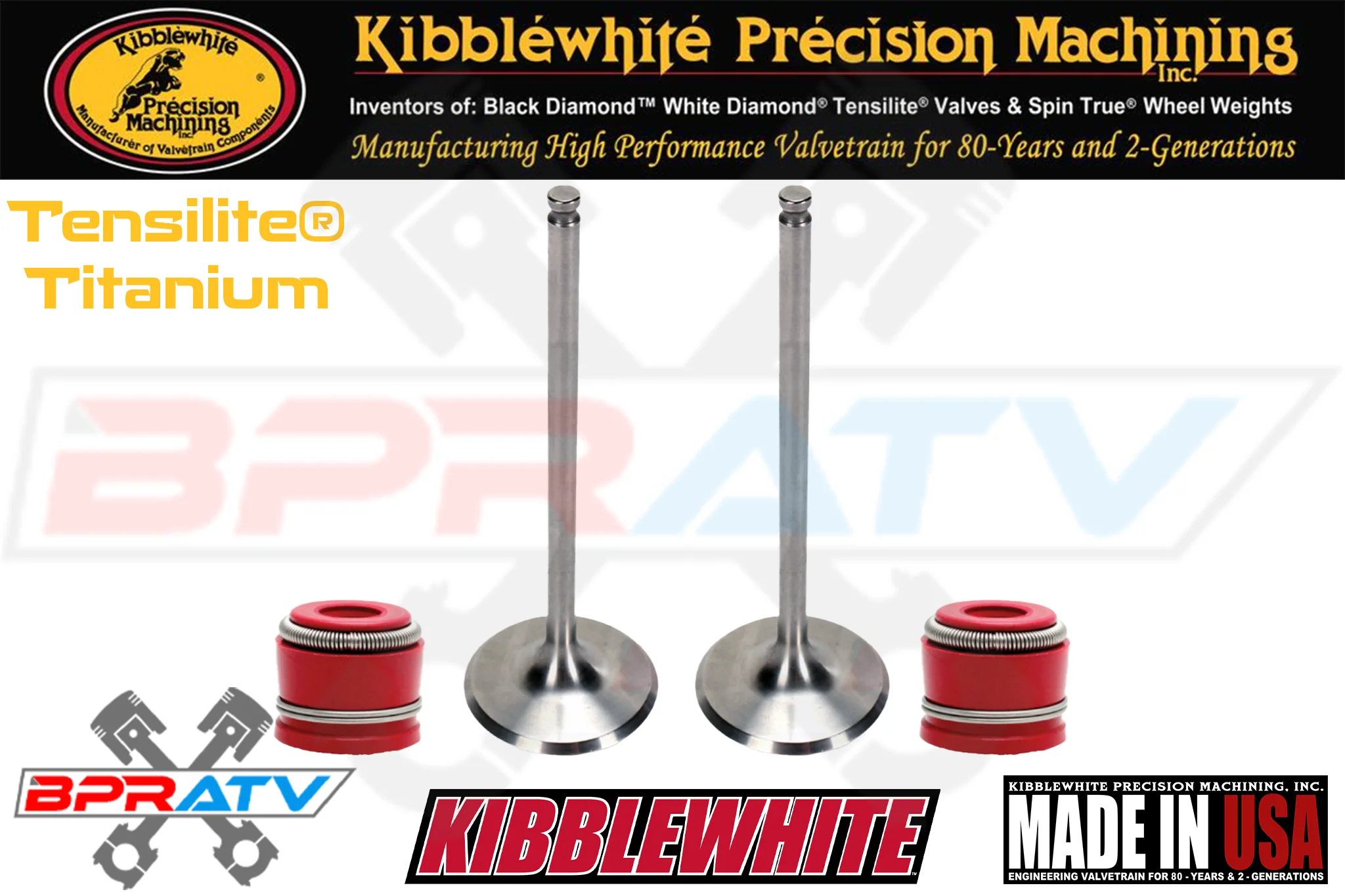 Kibblewhite CRF450R 2013-2016 Titanium Intake Valve Set OEM Upgrade KP RED Seals - Image 3