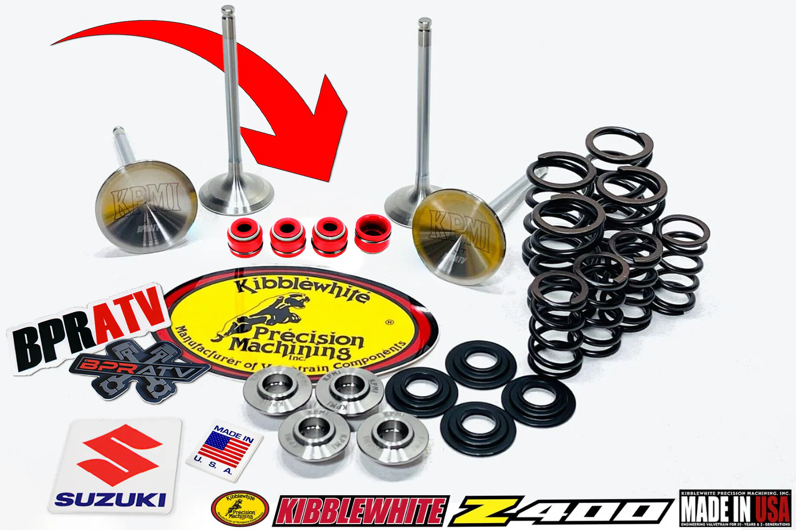 Kibblewhite Kit Válvulas WHITE Diamond Suzuki DRZ400 LTZ400 Muelles Retenedores!