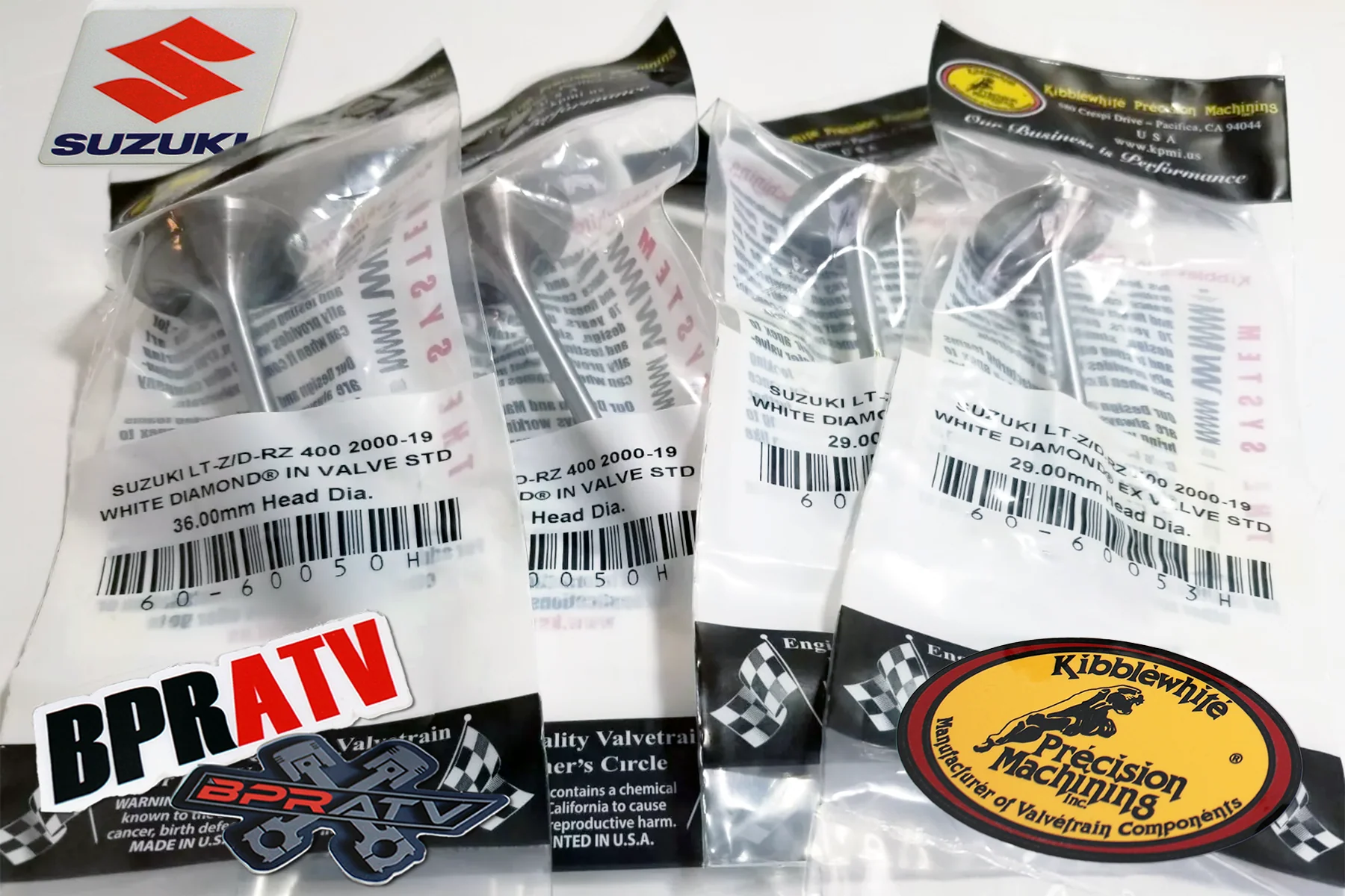 Kibblewhite Kit Válvulas WHITE Diamond Suzuki DRZ400 LTZ400 Muelles Retenedores! - Image 3
