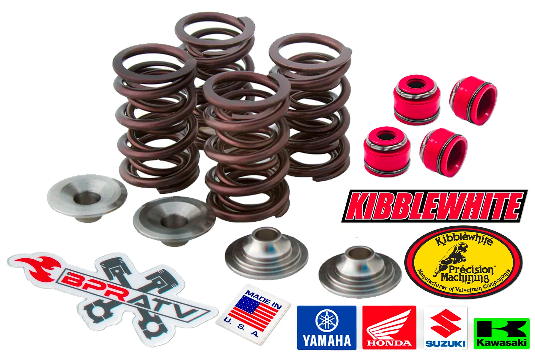 Kibblewhite RMZ250 White Diamond Valves & Titanium Springs RED Viton Seals 07-24 - Image 9