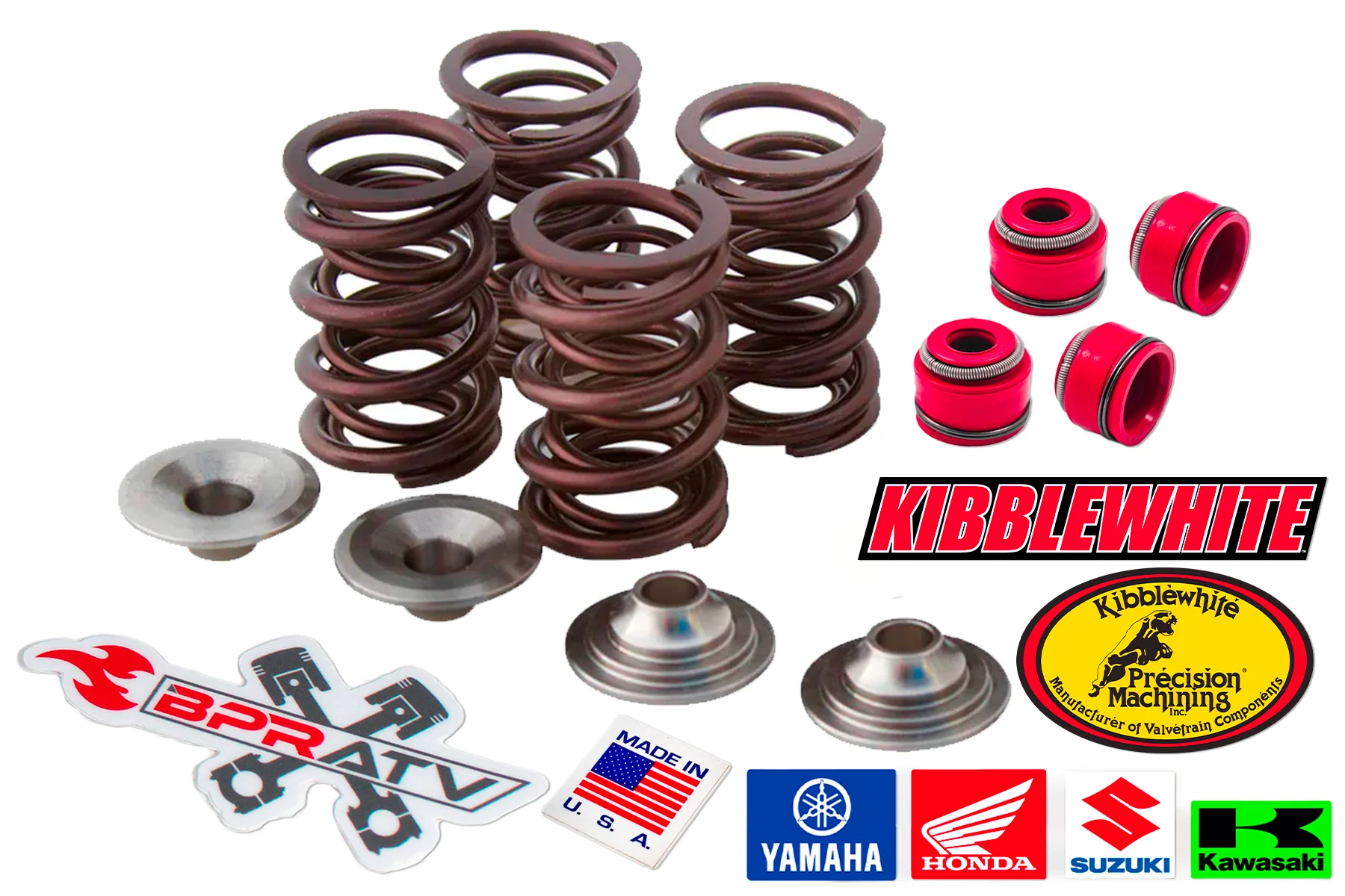 Kibblewhite Valve Kit Honda ATC350X 1985 1986 RED Seals & Titanium Retainers OEM - Image 2
