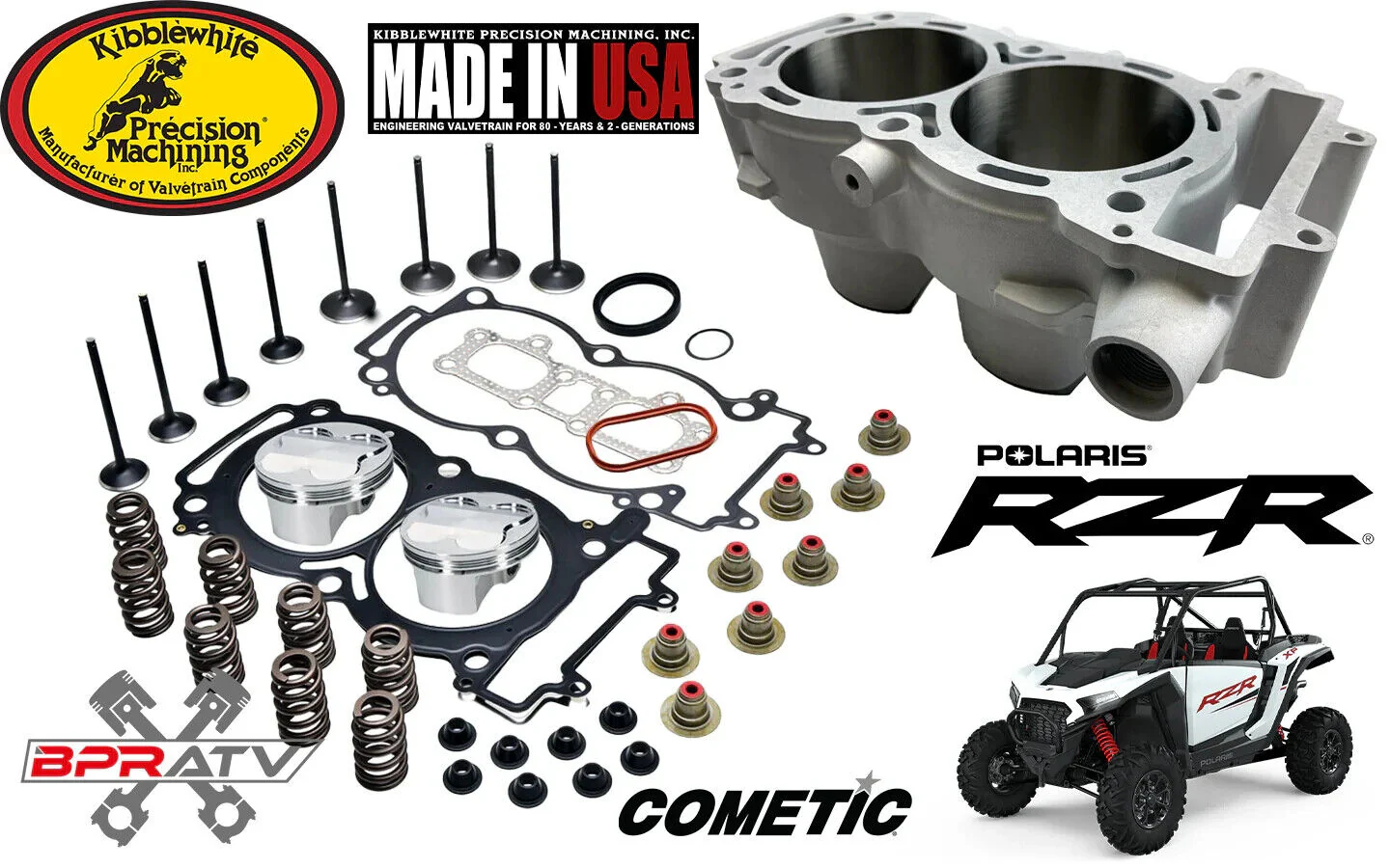 Kibblewhite Valves Head Service Kit Wiseco Pistons Cylinder For Polaris RZR 1000 - Image 5