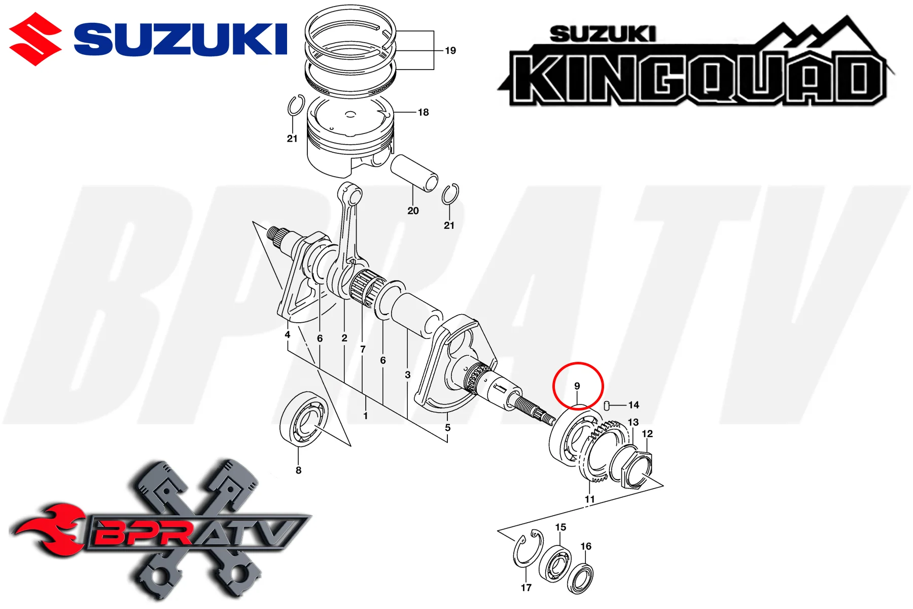 King Quad 700 750 Left Side Aftermarket Main Crankshaft Bearing SKF 09262-45007 - Image 4