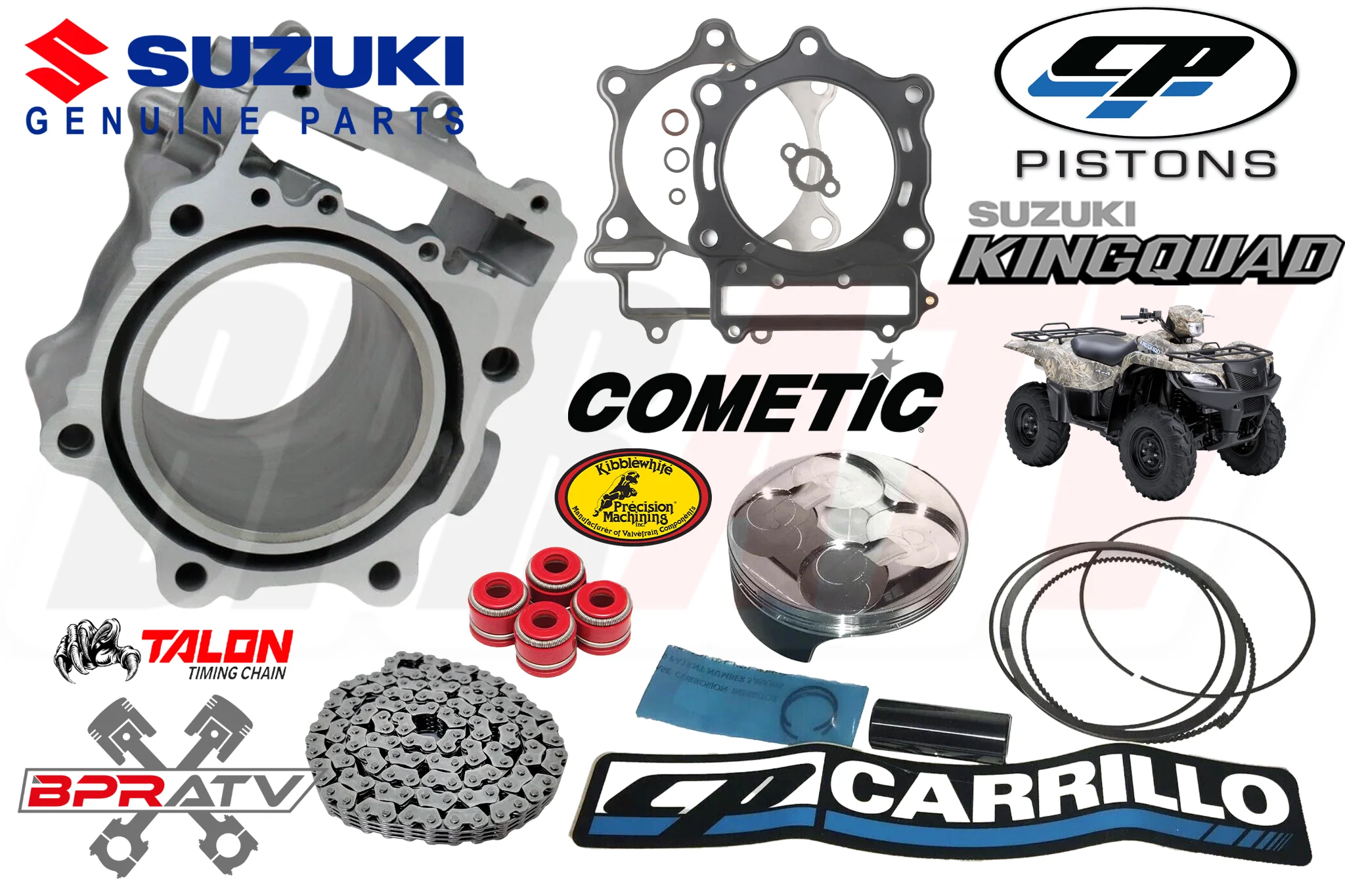 King Quad 700 Big Bore Kit Cylinder CP Piston Cometic Top End Rebuild Kit 104 mm - Image 2