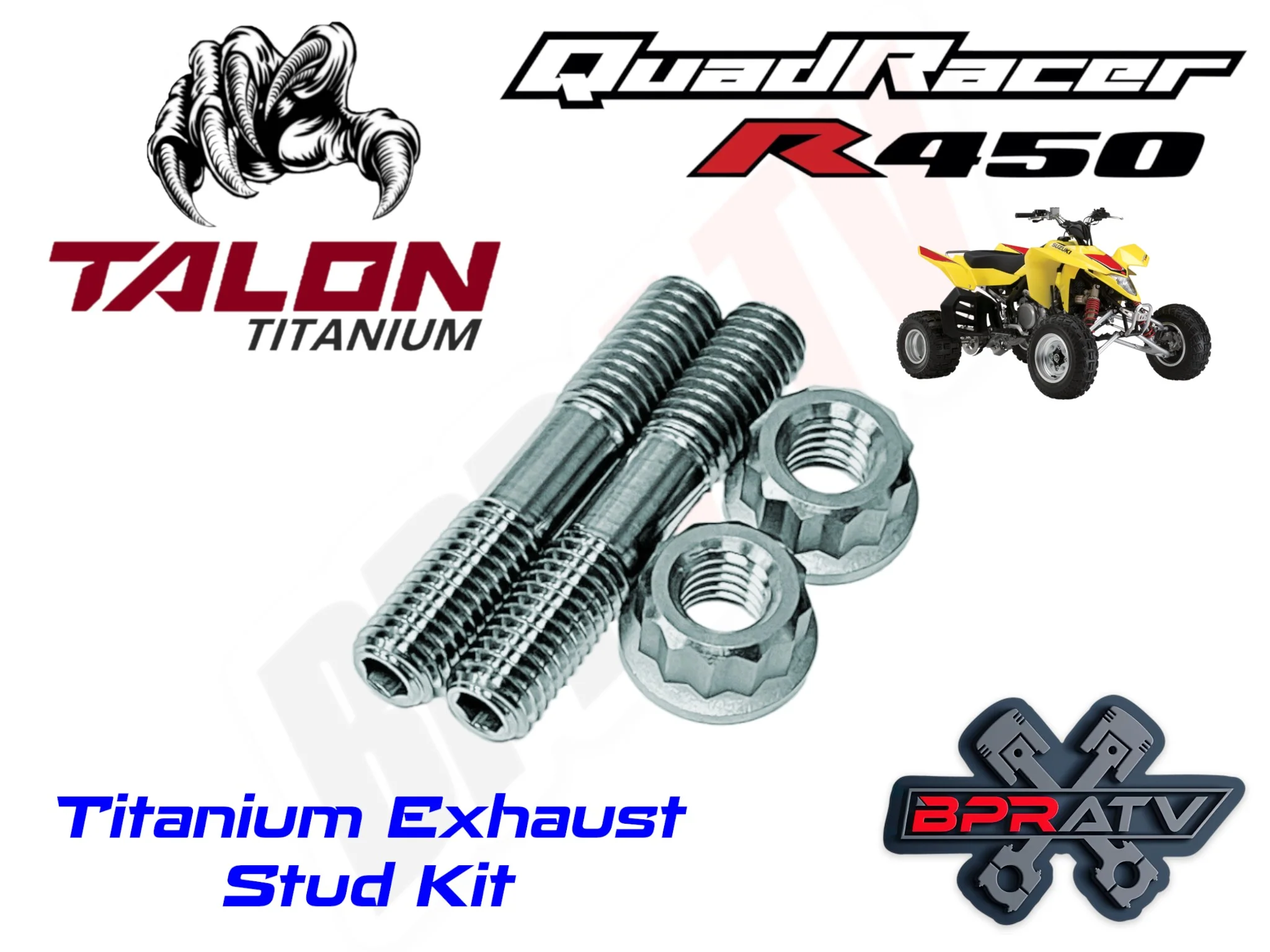 LTR450 LTR 450 BPRATV Titanium Heavy Duty Exhaust Head Pipe Manifold Studs Bolt - Image 4
