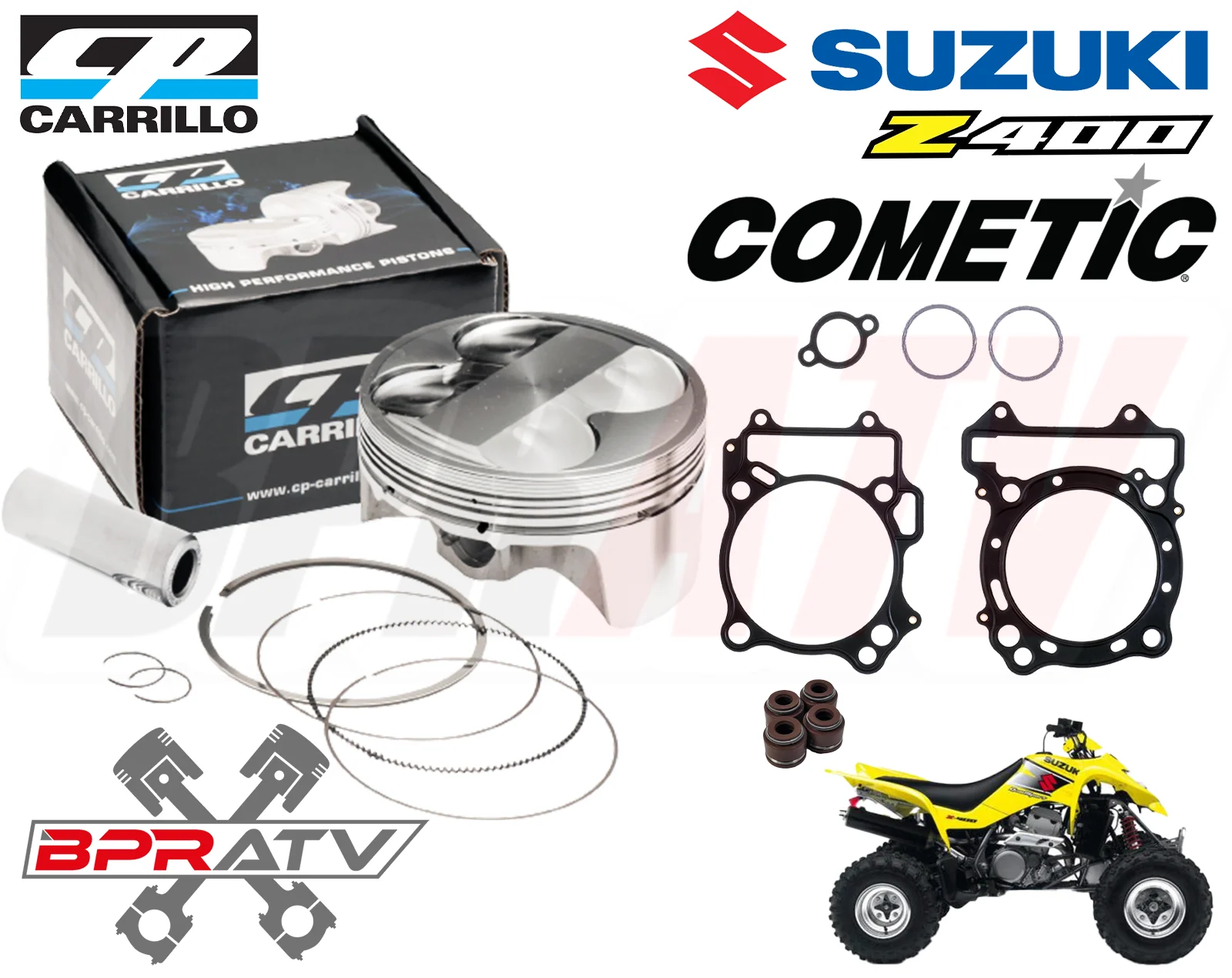 LTZ400 LTZ 400 DRZ Z400 Stock Bore Cylinder Piston Complete Top End Rebuild Kit - Image 8