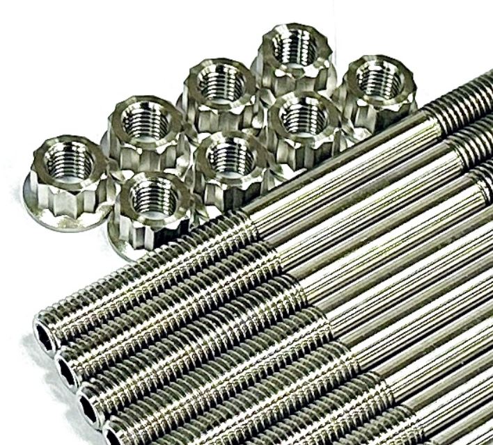 Maverick 1000 MAX Sport Cylinder Head Studs TITANIUM Head Stud 12 pt Nut Kit Set - Image 2