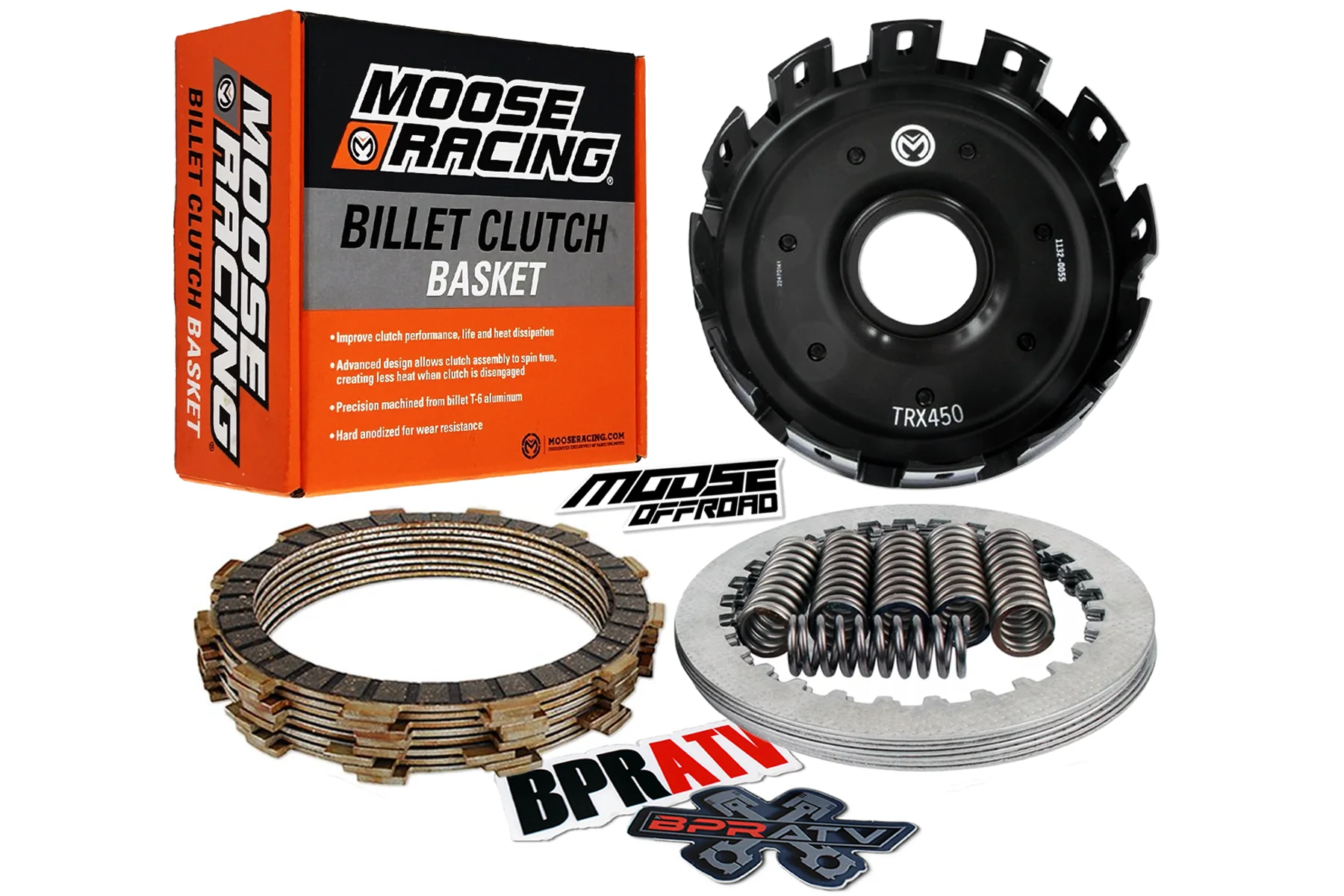 Moose Offroad Honda TRX450R TRX 450R CNC Billet Clutch Basket HD Clutch Pack Kit