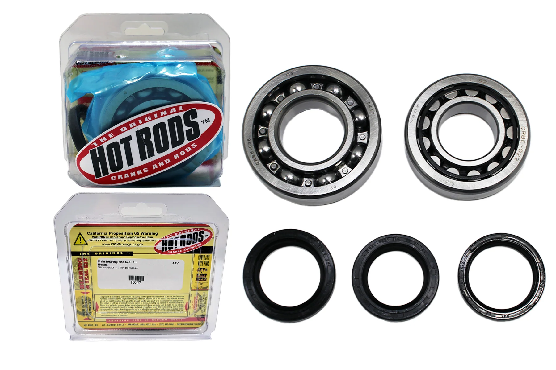 New Hot Rods Crankshaft Rebuild Kit TRX450R TRX450ER '06-14 SKF Bearings Gaskets - Image 18