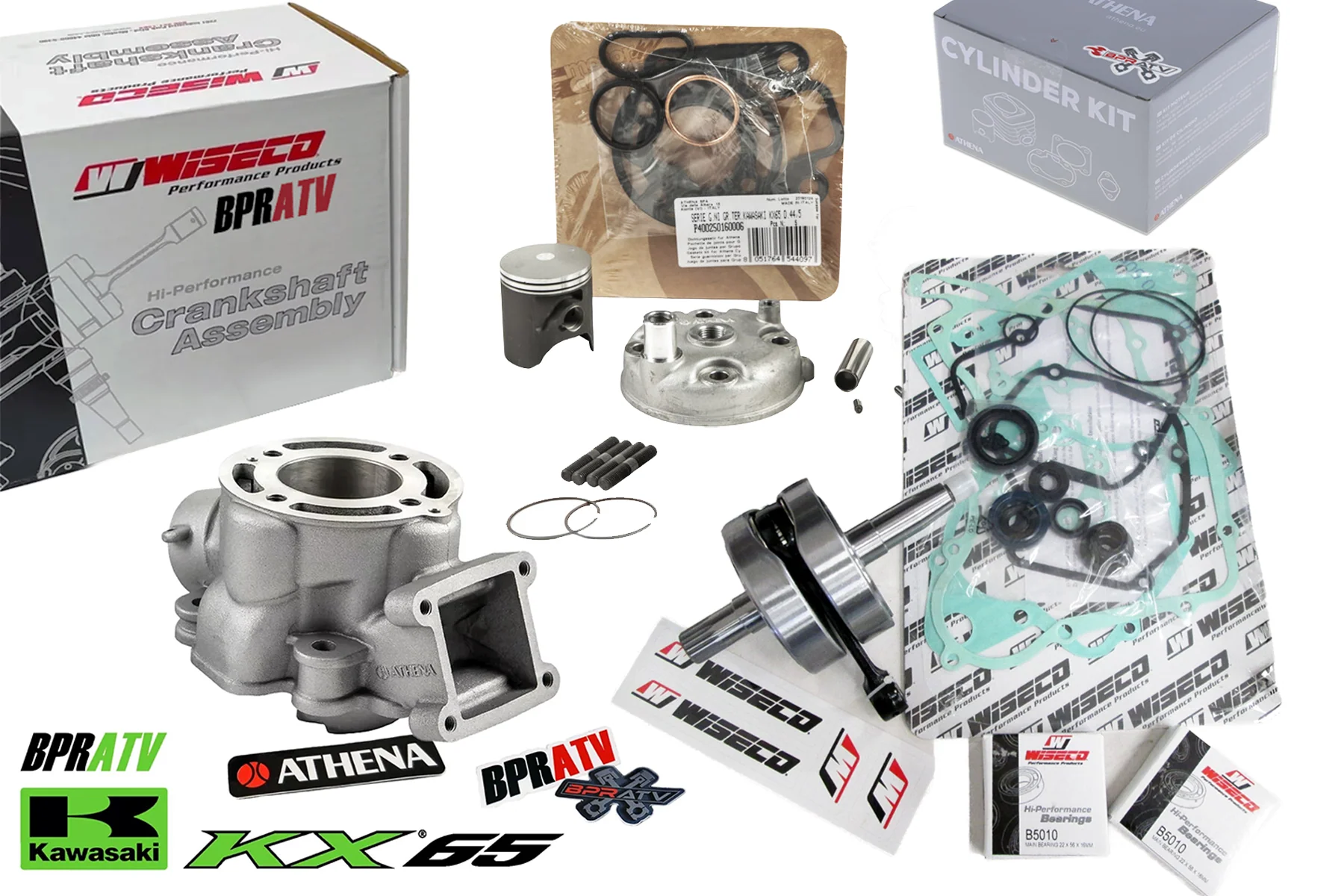 High Performance Athena Cylinder Wiseco Crank Engine Kit Kawasaki KX65 2006–2026