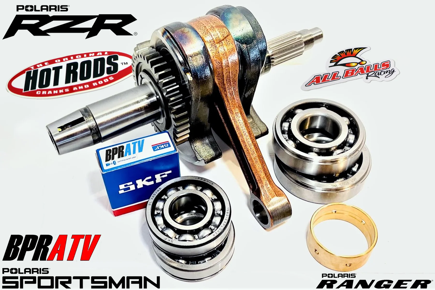 Polaris 570 Hot Rods Crankshaft SKF Main Bearings & Bushing Replaces OEM 2206356 - Image 2