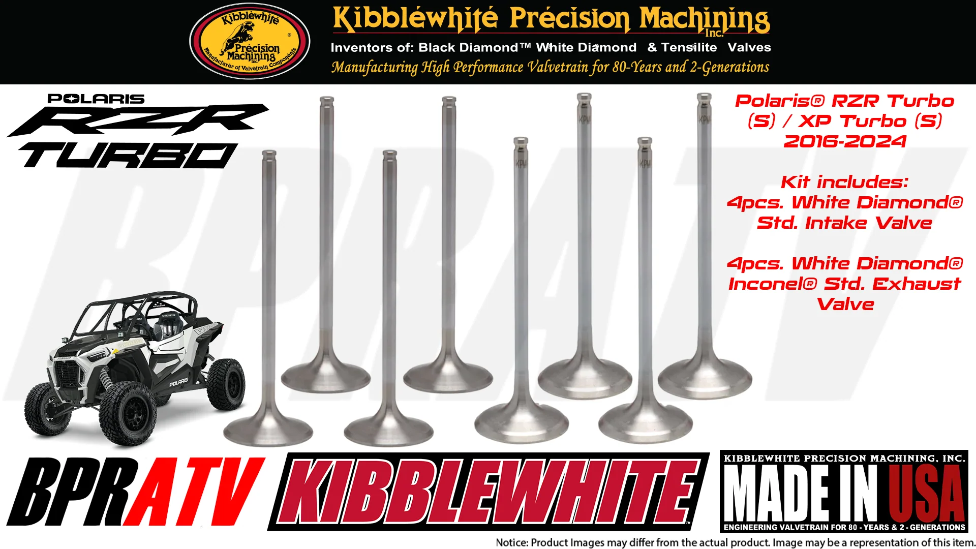 Polaris General 1000 XP1000 Kibblewhite Precision Valve Kit Intake Exhaust 18-24 - Image 17