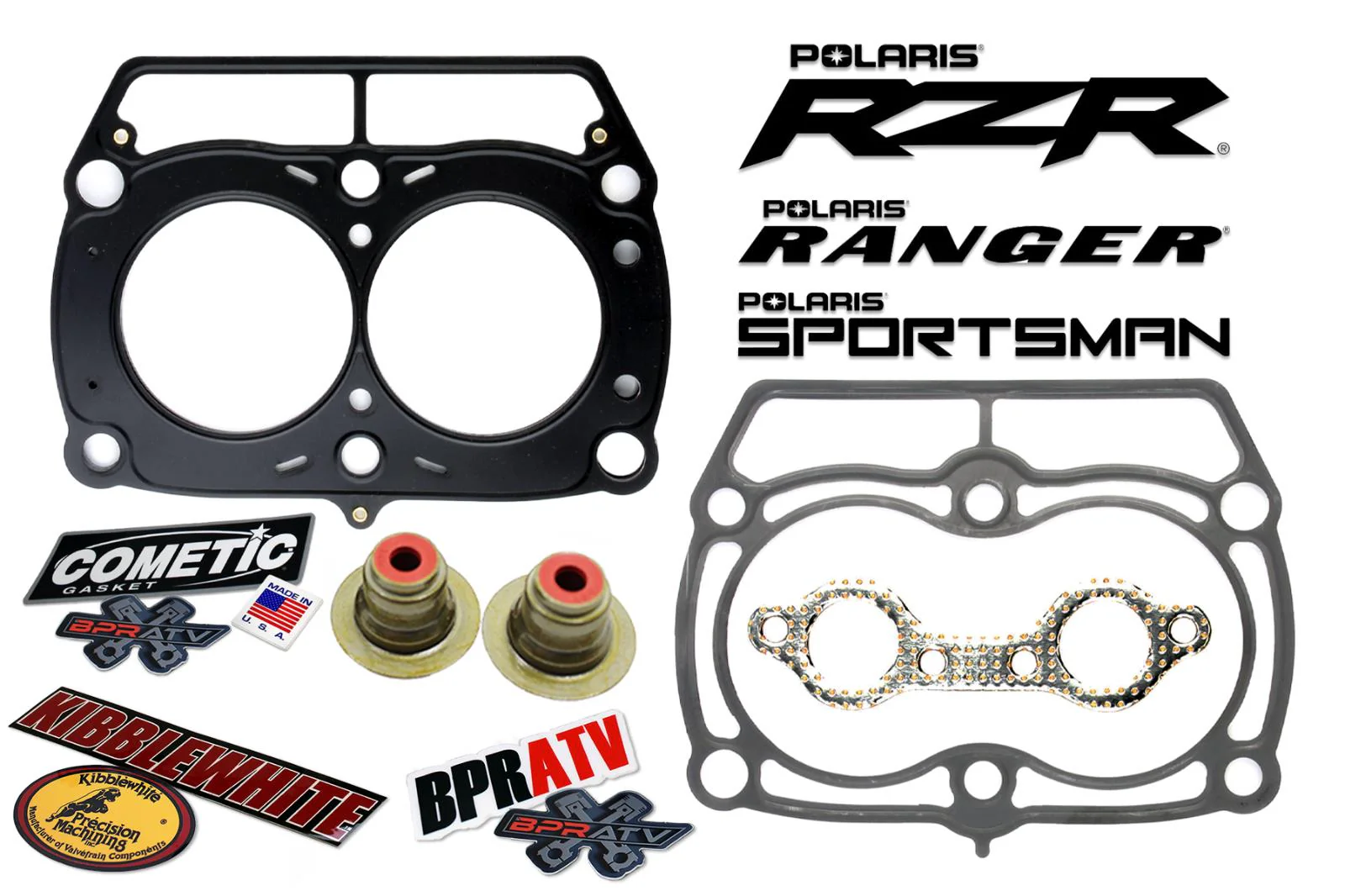 Polaris Ranger RZR800 Cometic Top End Gasket Kit MLS Kibblewhite Red Viton Seals