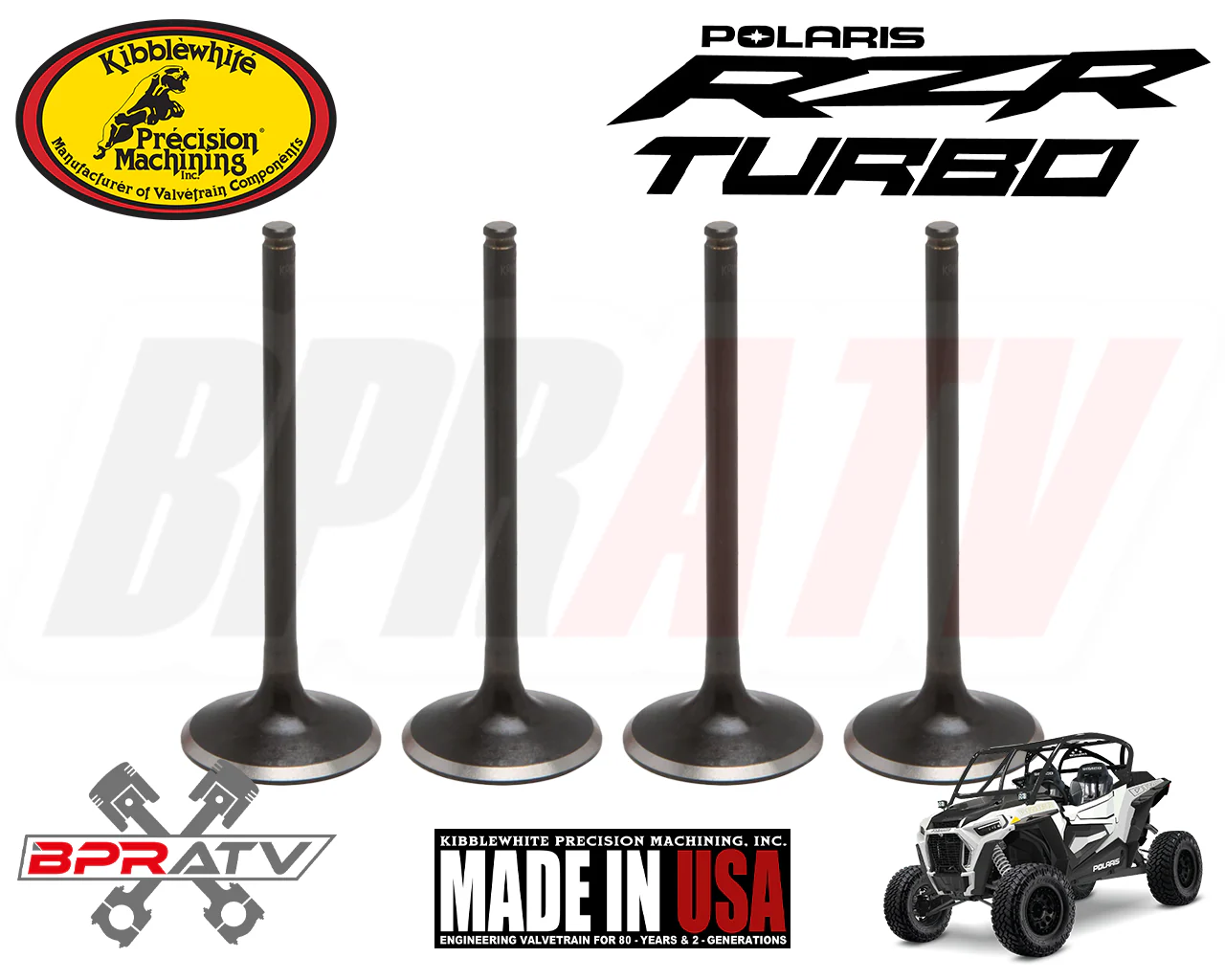 Polaris RZR XP Turbo OEM Kibblewhite Head Replacement INTAKE Valves & RED Seals - Image 2