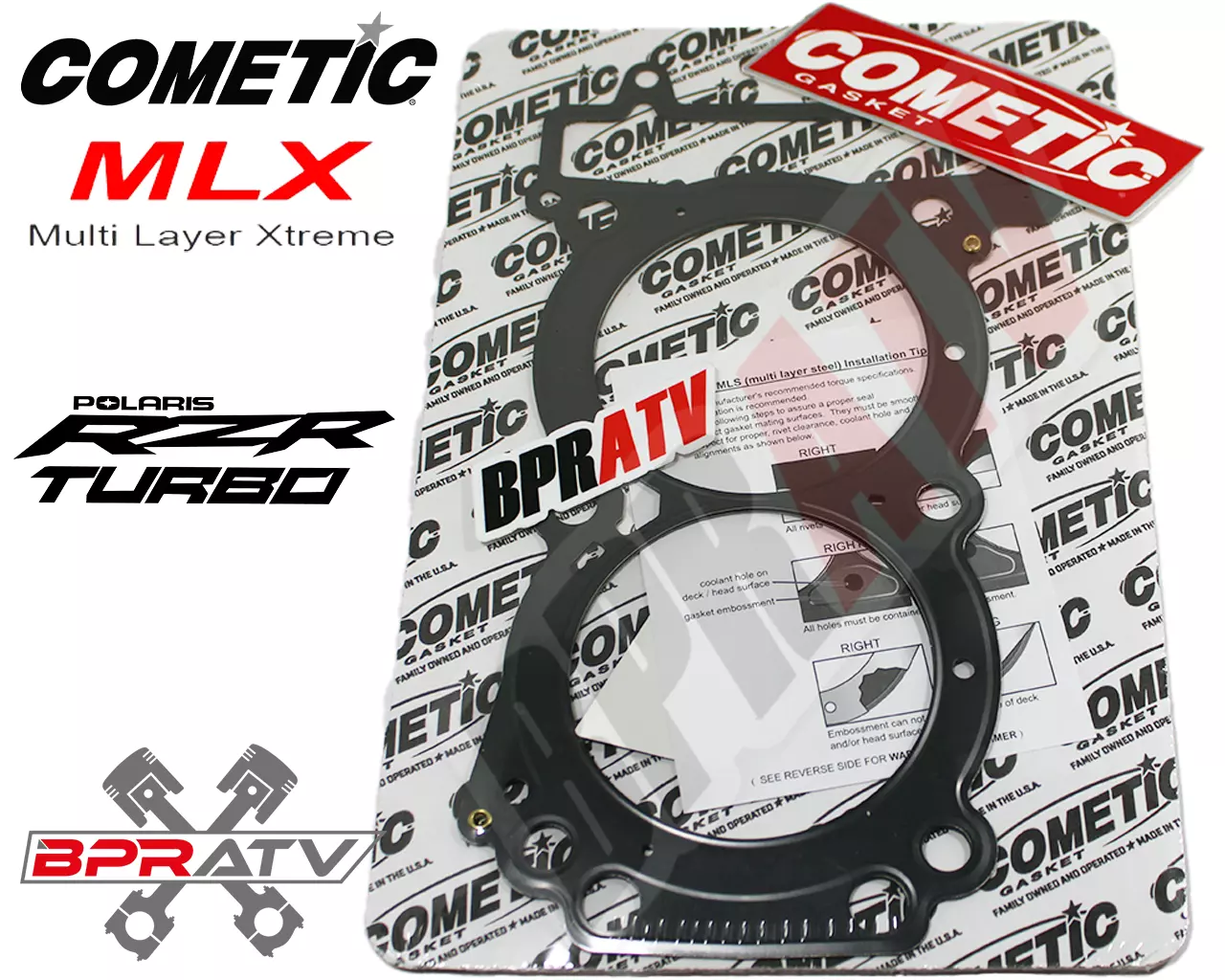 Polaris RZR XP XPT TURBO Standard Bore Cometic Top End 4 Layer Head Gasket Seals - Image 6