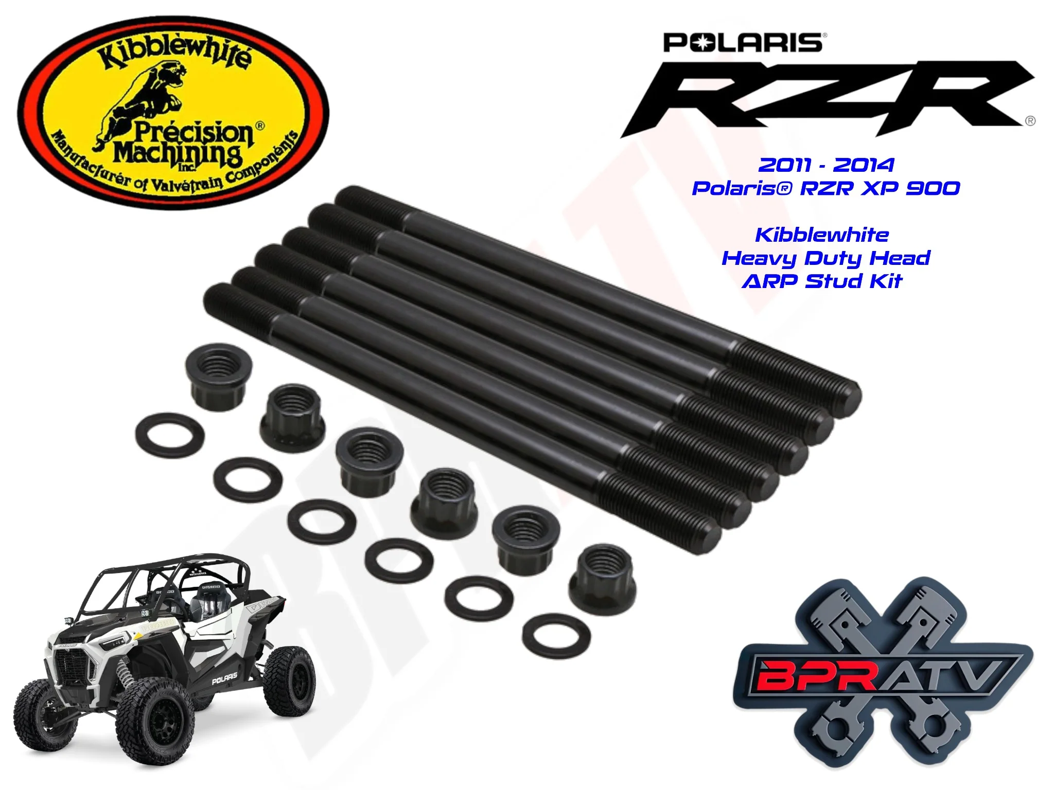 Polaris RZR XP900 XP 900 Kibblewhite Stronger Heavy Duty Cylinder Head Studs Kit - Image 3