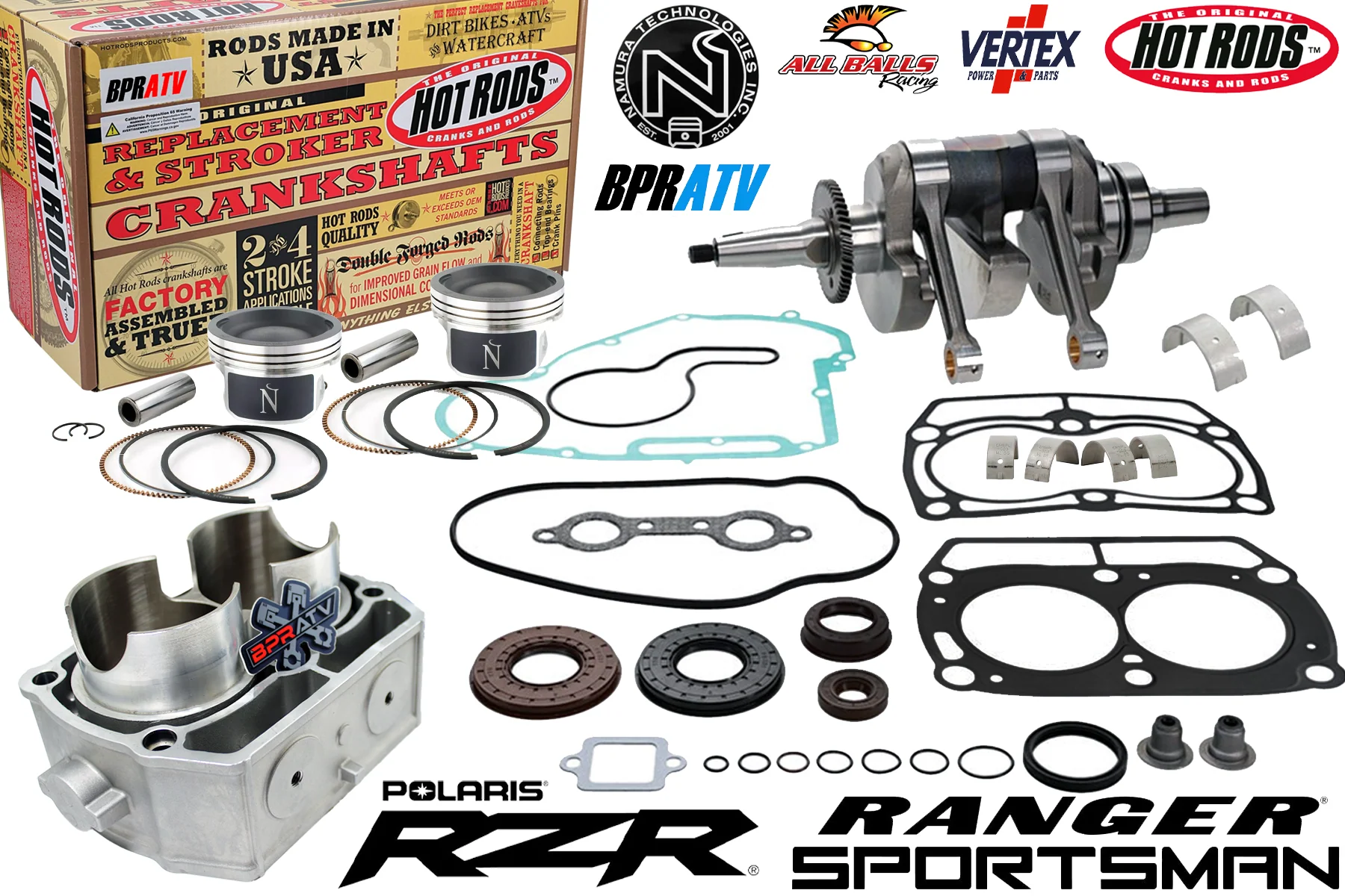 Polaris Sportsman RZR Ranger 800 HO Engine Rebuild Kit Crank Piston Gasket 11-15 - Image 2
