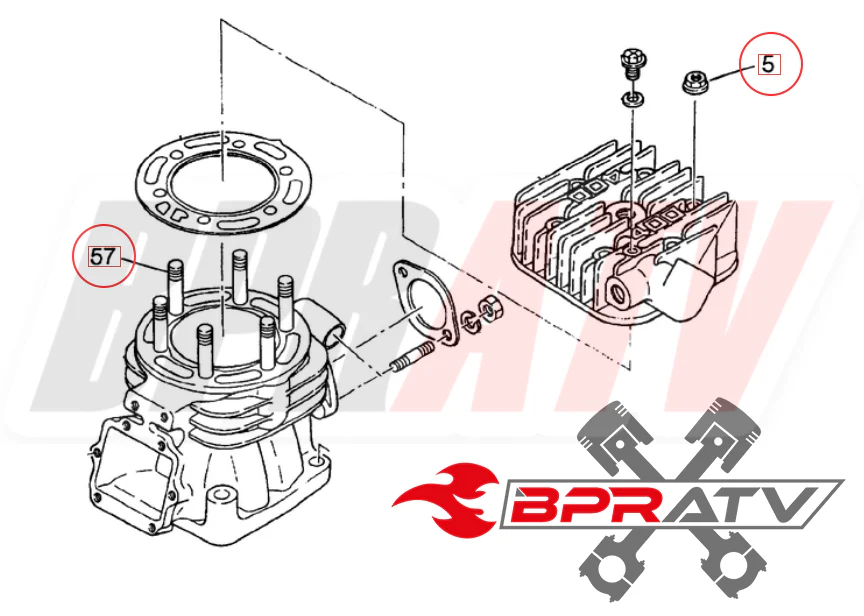 Polaris Xpress 300 400L TITANIUM Cylinder Head Bolts Head Stud Kit Nuts Bolt Kit - Image 2