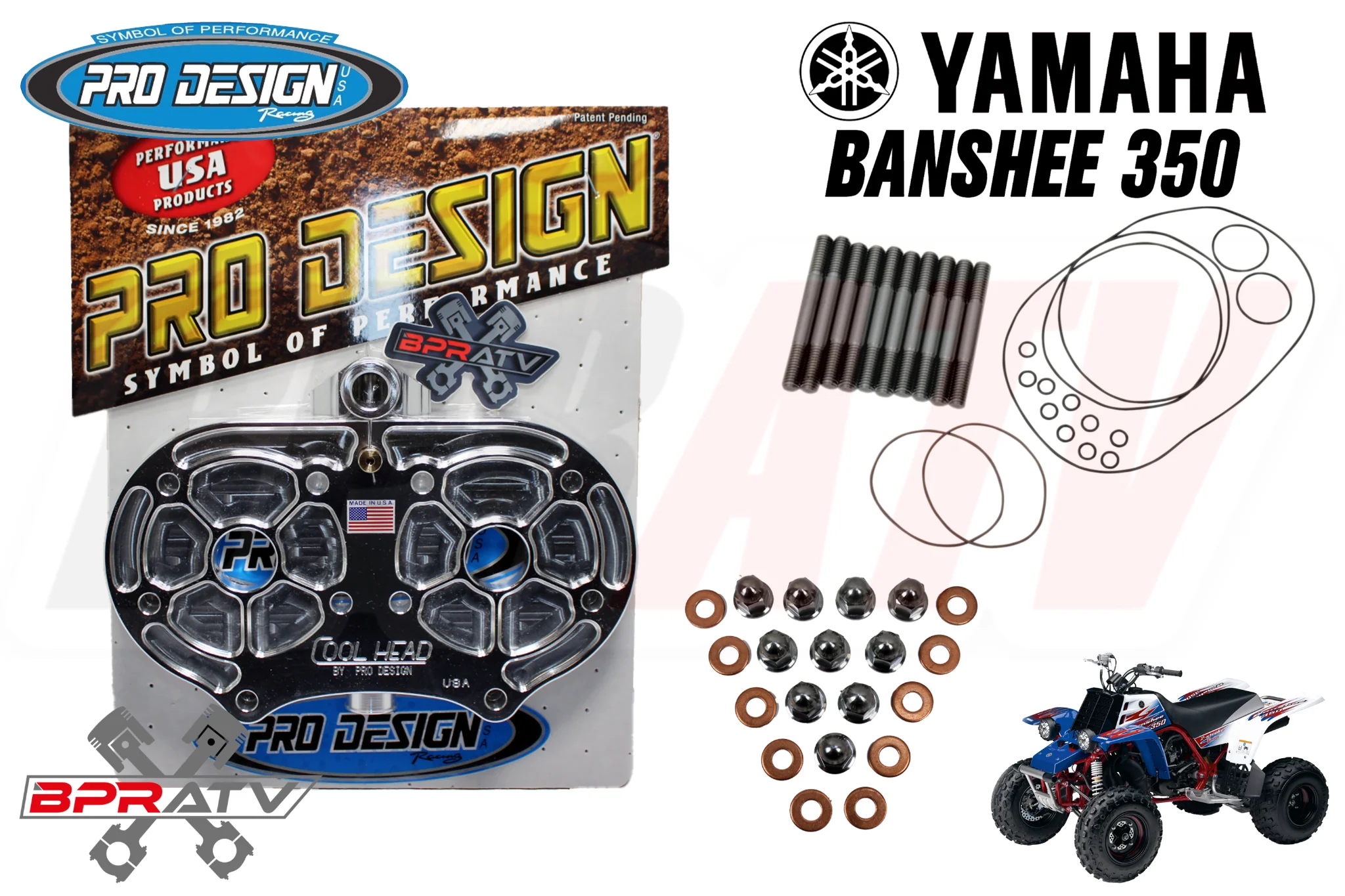 Pro Design Billet Cool Head O-Rings Stud Kit Nuts Yamaha Banshee 350 Made In USA - Image 3