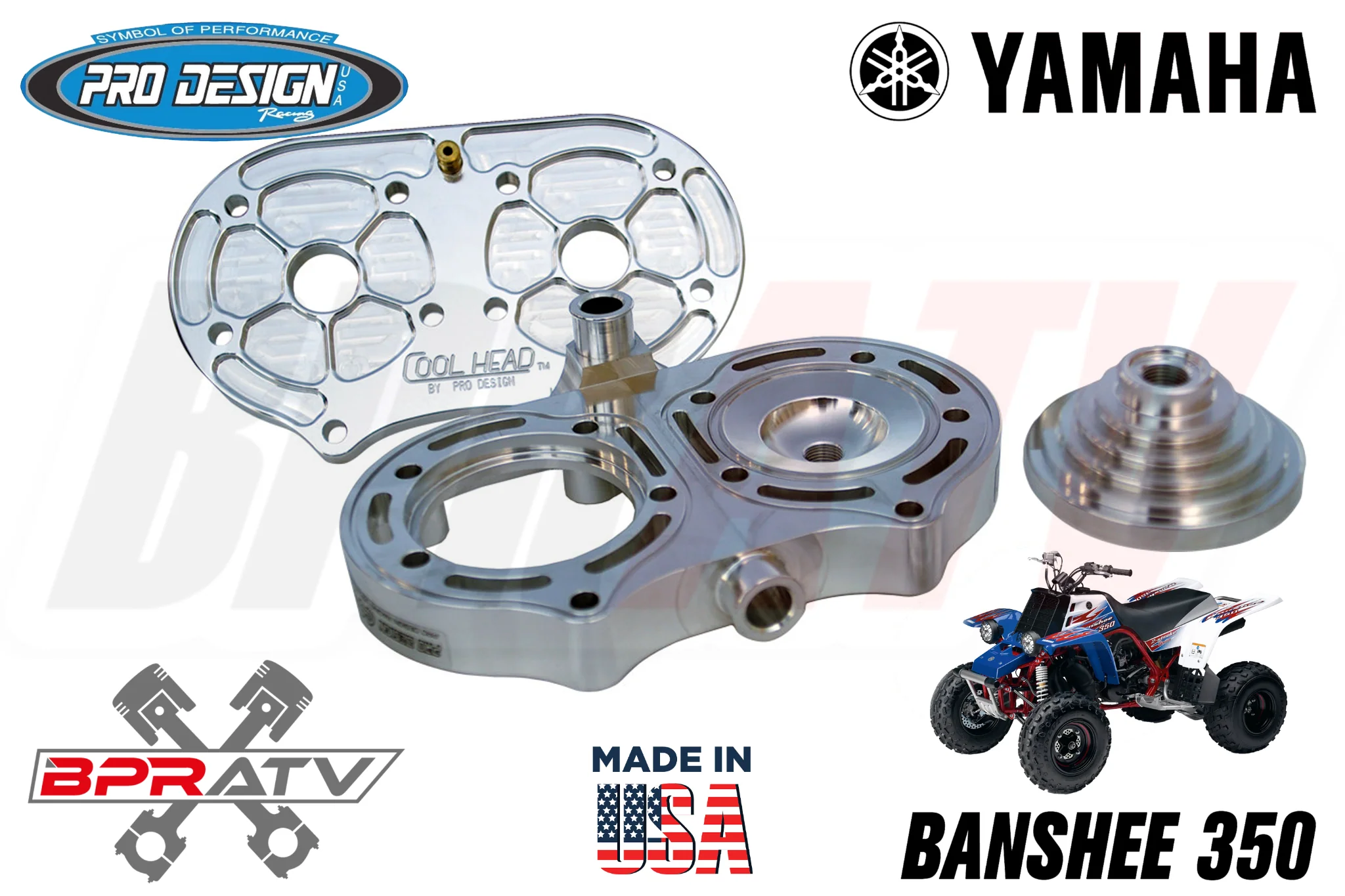 Pro Design Cool Head Billet 4mil 68mm Big Bore 22cc Domes Kit Yamaha Banshee 350 - Image 2