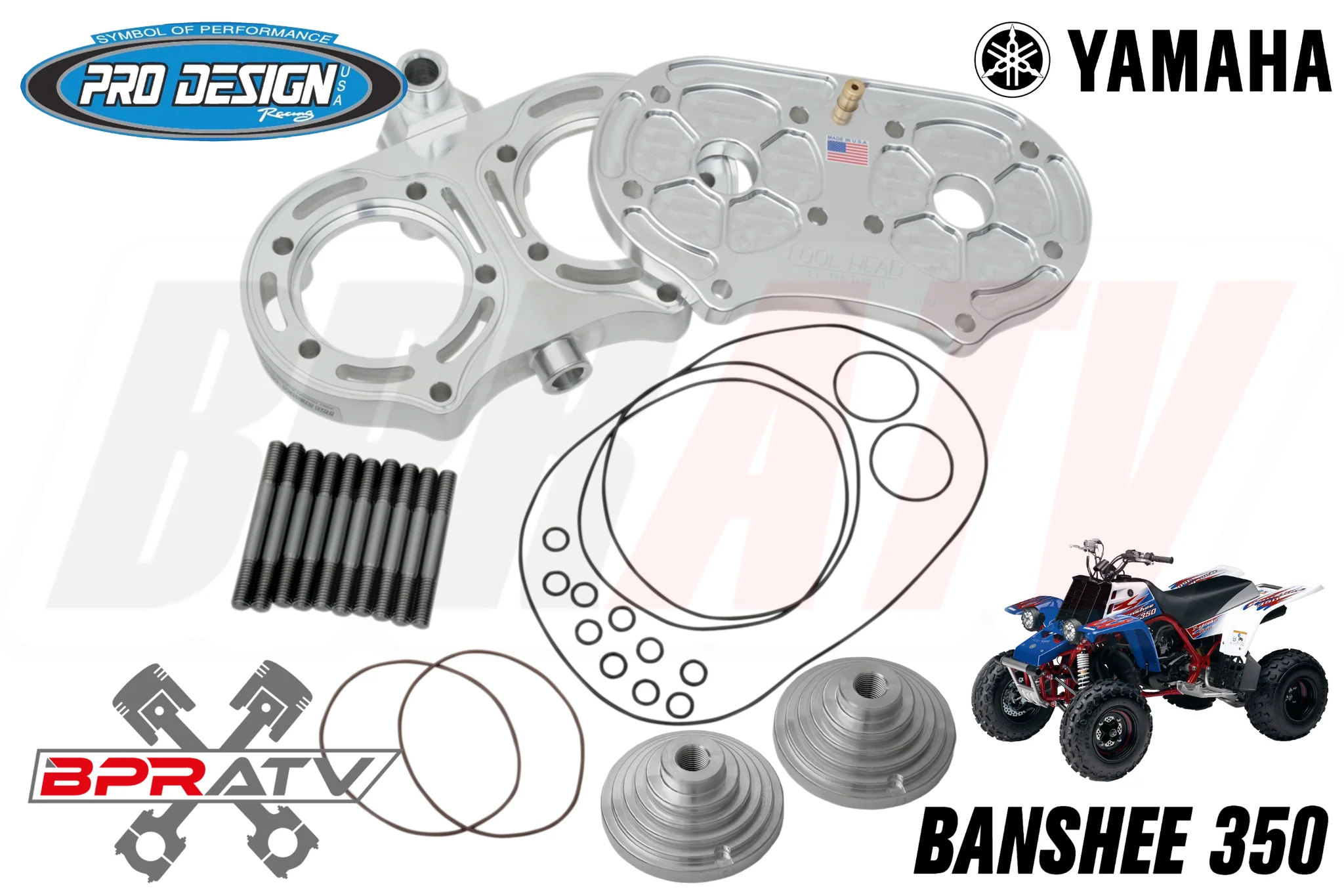 Pro Design Cool Head Billet 4mil 68mm Big Bore 22cc Domes Kit Yamaha Banshee 350 - Image 3