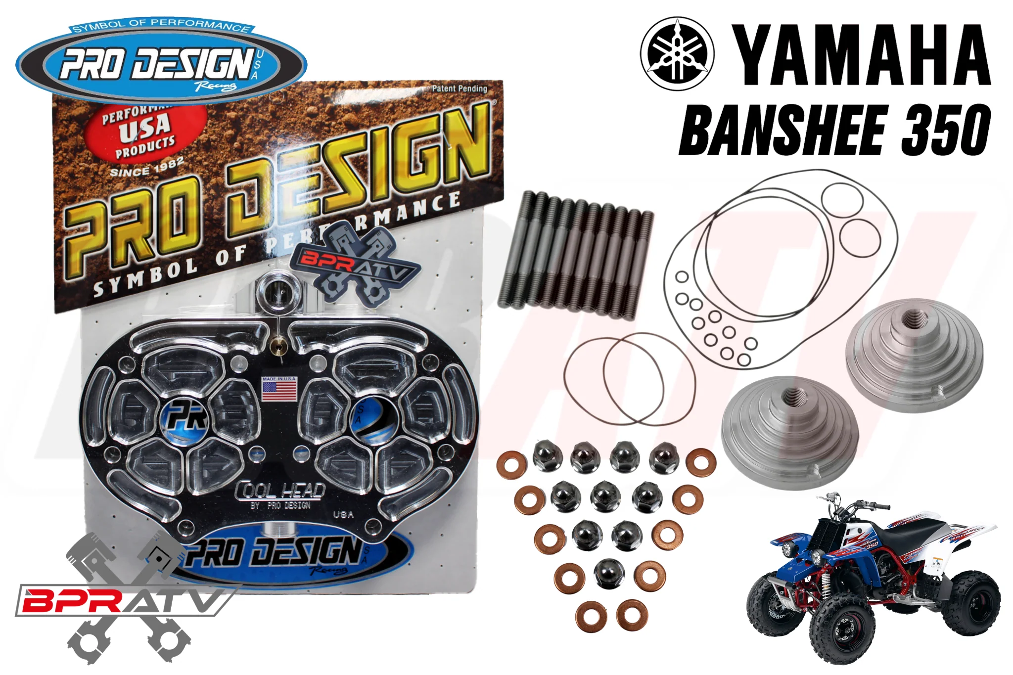 Pro Design Cool Head Billet 68mm Big Bore 22cc Domes Kit Yamaha Banshee 350 USA