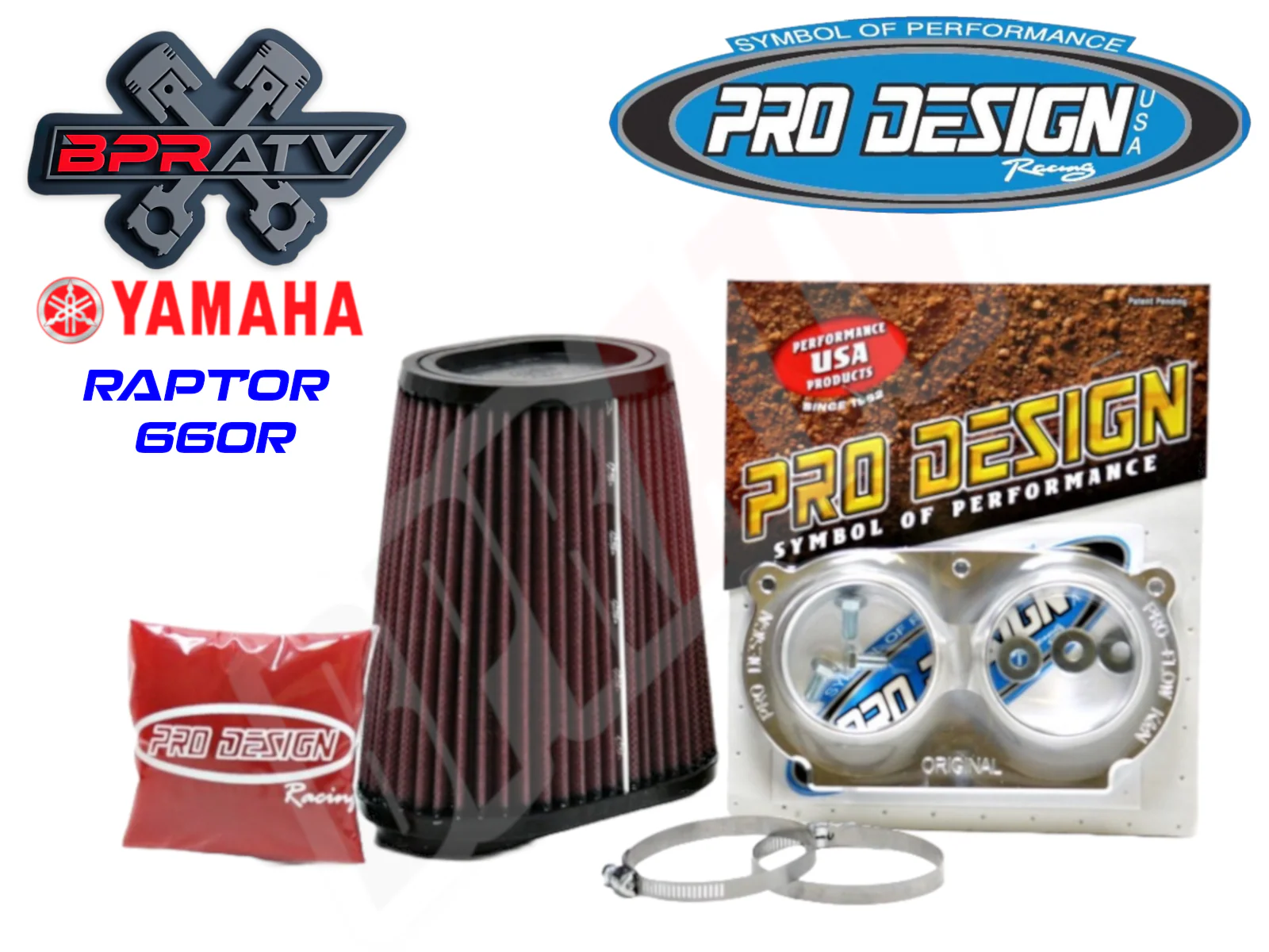 Pro Design PD206 Pro Flow K&N Air Box Filter Intake Kit Yamaha Raptor 660 660R - Image 2