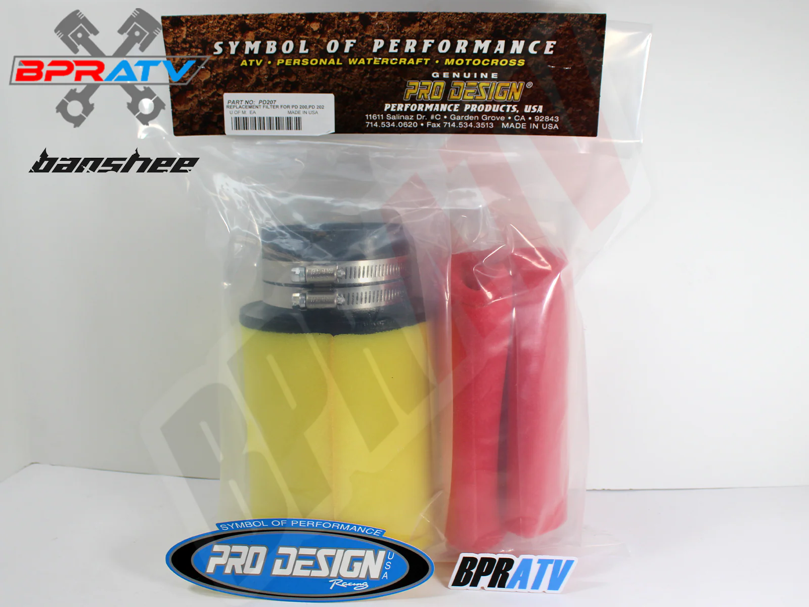 Pro Design Pro Flow Foam Air Filter Intake Box Kit Yamaha Banshee YFZ 350 - Image 19