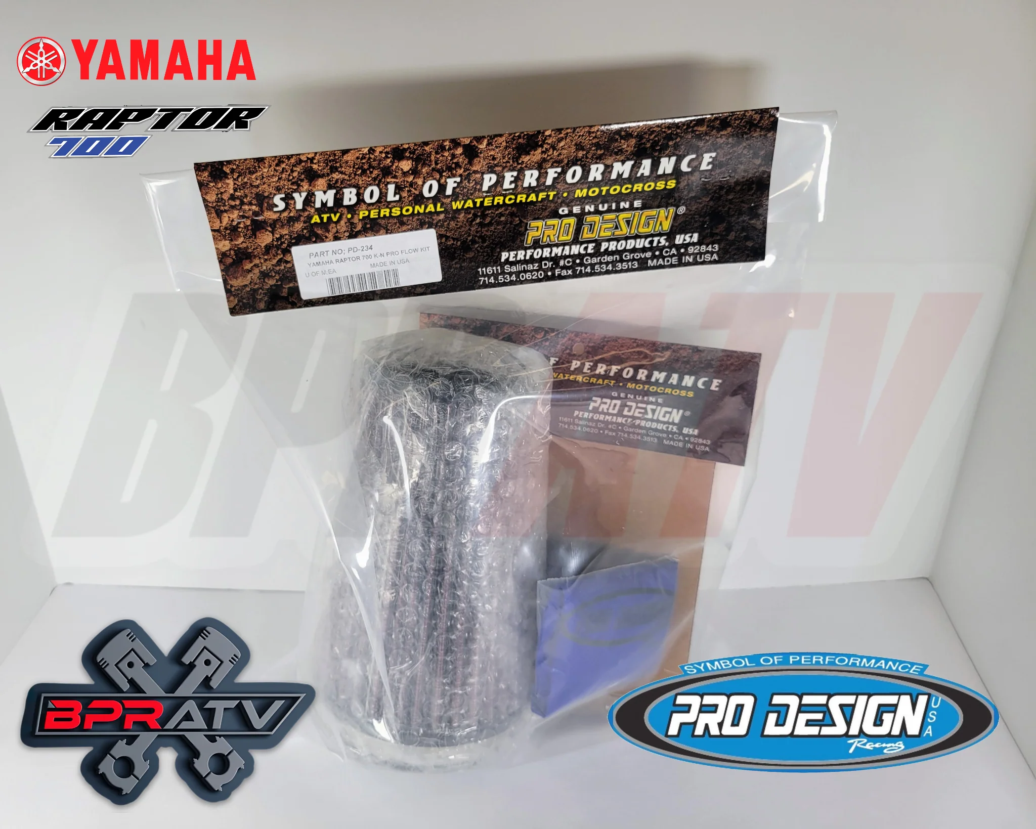 Pro Design Pro Flow K&N Air Filter Intake Kit 06-25 Yamaha Raptor 700 700R PD234 - Image 11