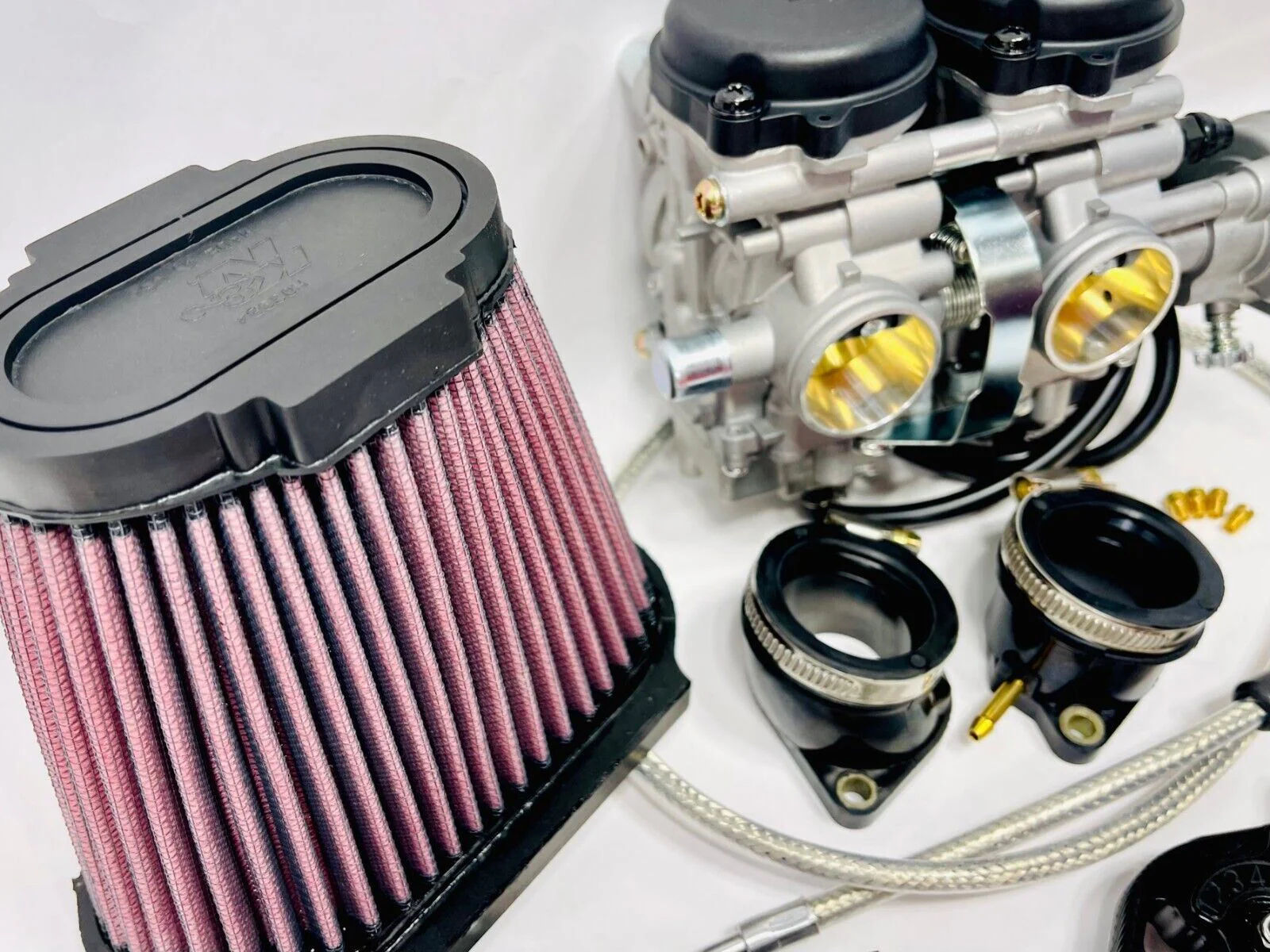 Raptor 660 Carb Kit Complete Stock Carburetor K&N Filter Black Billet Throttle - Image 4