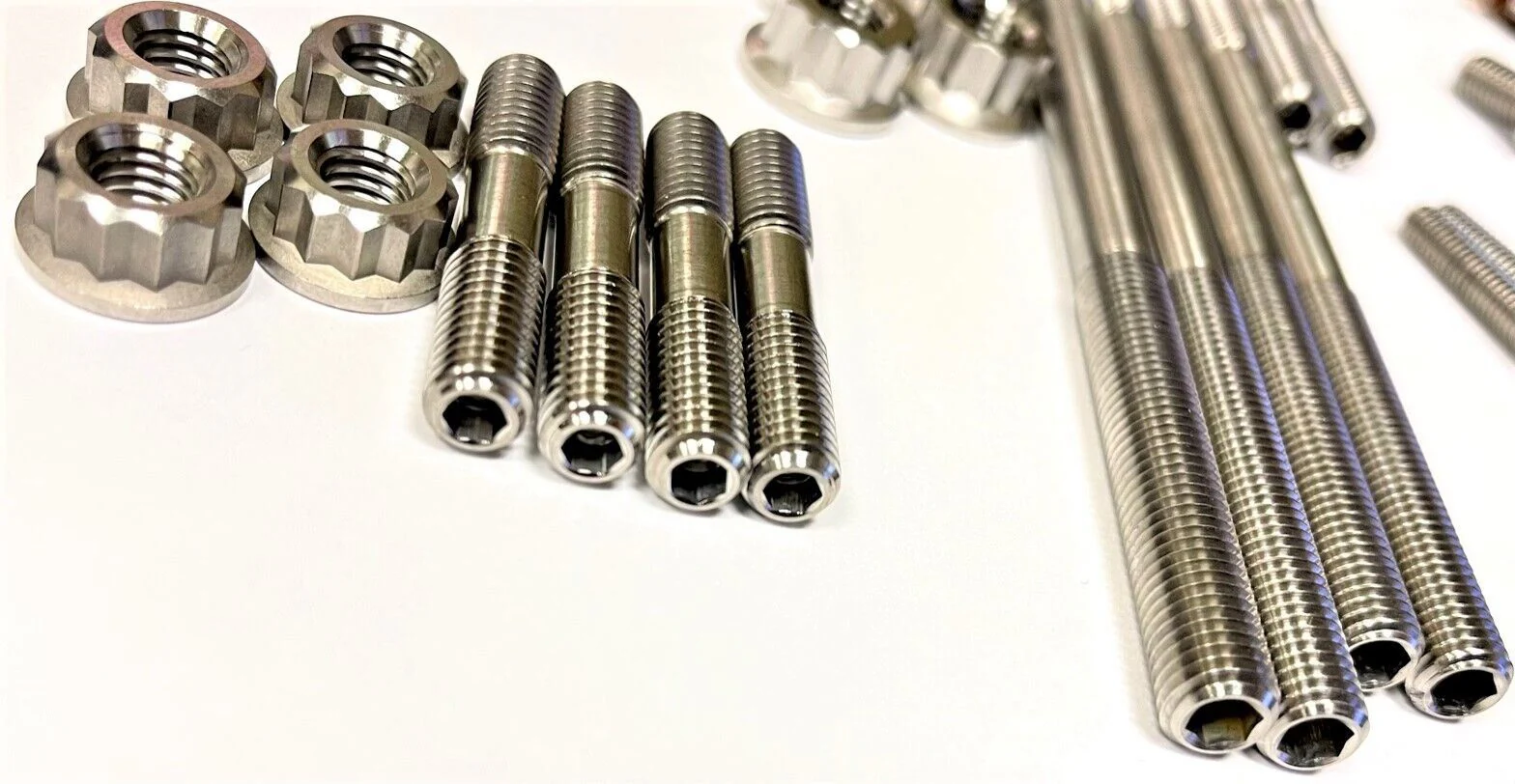Raptor 700 COMPLETE Ti Head Stud Bolt Kit TITANIUM Exhaust All Studs Bolts Set - Image 4