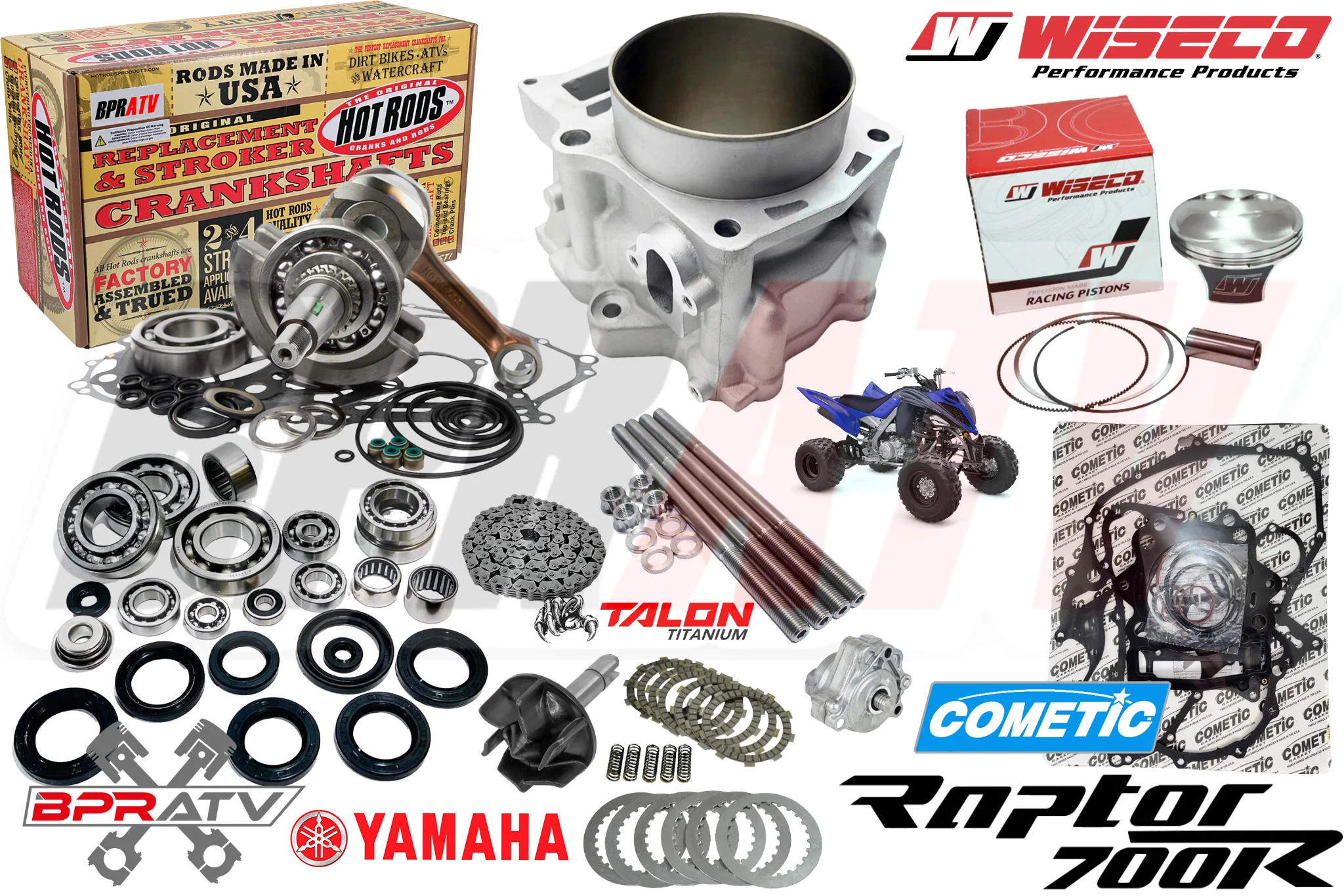 Raptor 700R Complete Stock Rebuilt Motor Engine Rebuild Top Bottom End Parts Kit - Image 2