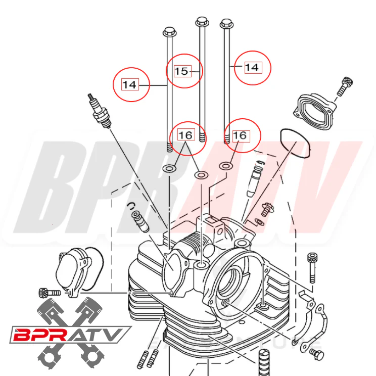 Raptor Warrior 350 Cylinder Head Stud Bolts TITANIUM Studs Nuts HD Bolt Kit NEW! - Image 4