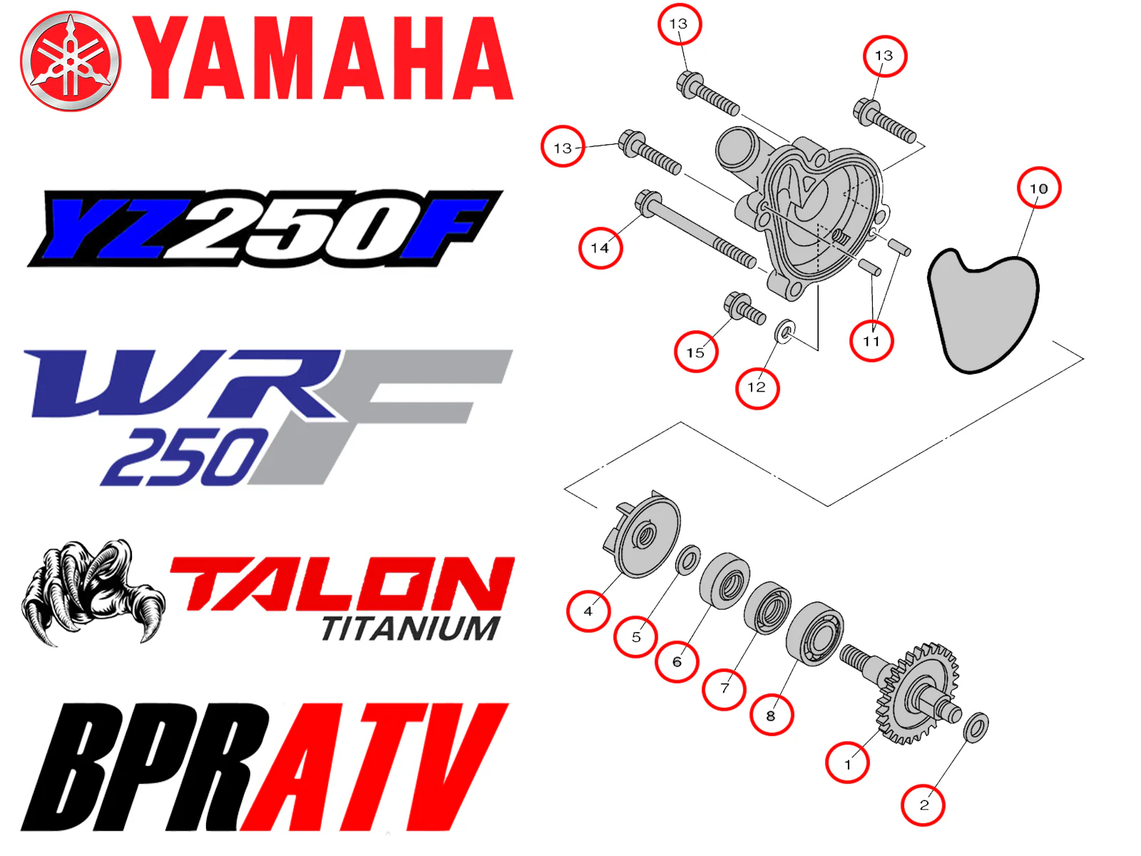 Replace YZ250F YZ 250F Water Pump Impeller Billet Gear Shaft Complete Redo Kit - Image 3