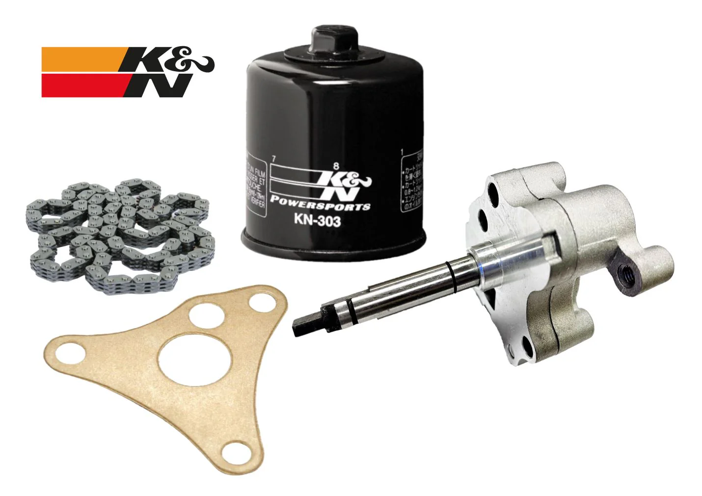 Rhino Grizzly 660 Aftermarket Hi Flo Oil Pump Strainer K&N Filter Chain Complete
