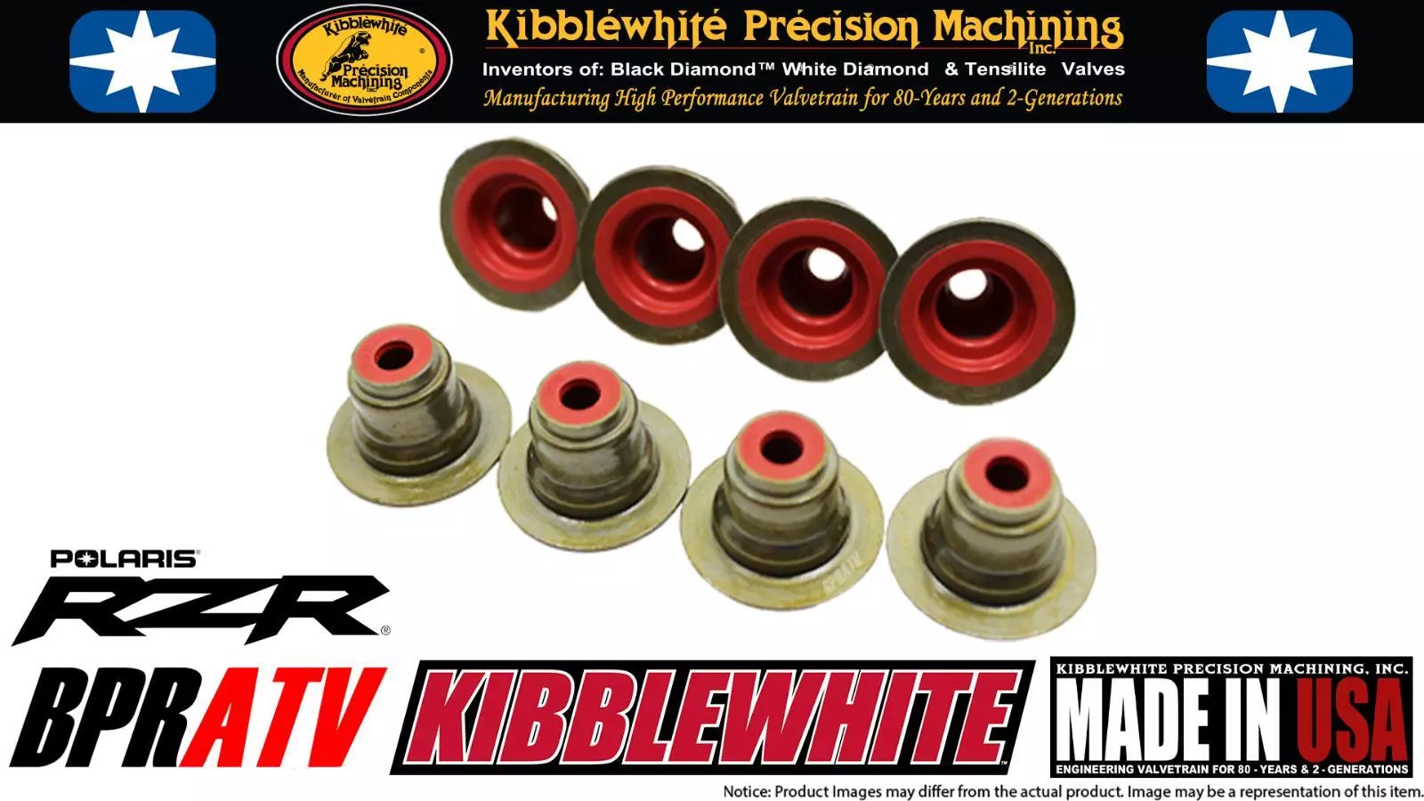 RZR XP Turbo S S4 Kibblewhite Valve Stem Seals Complete Viton Top Hat Seals Kit - Image 2