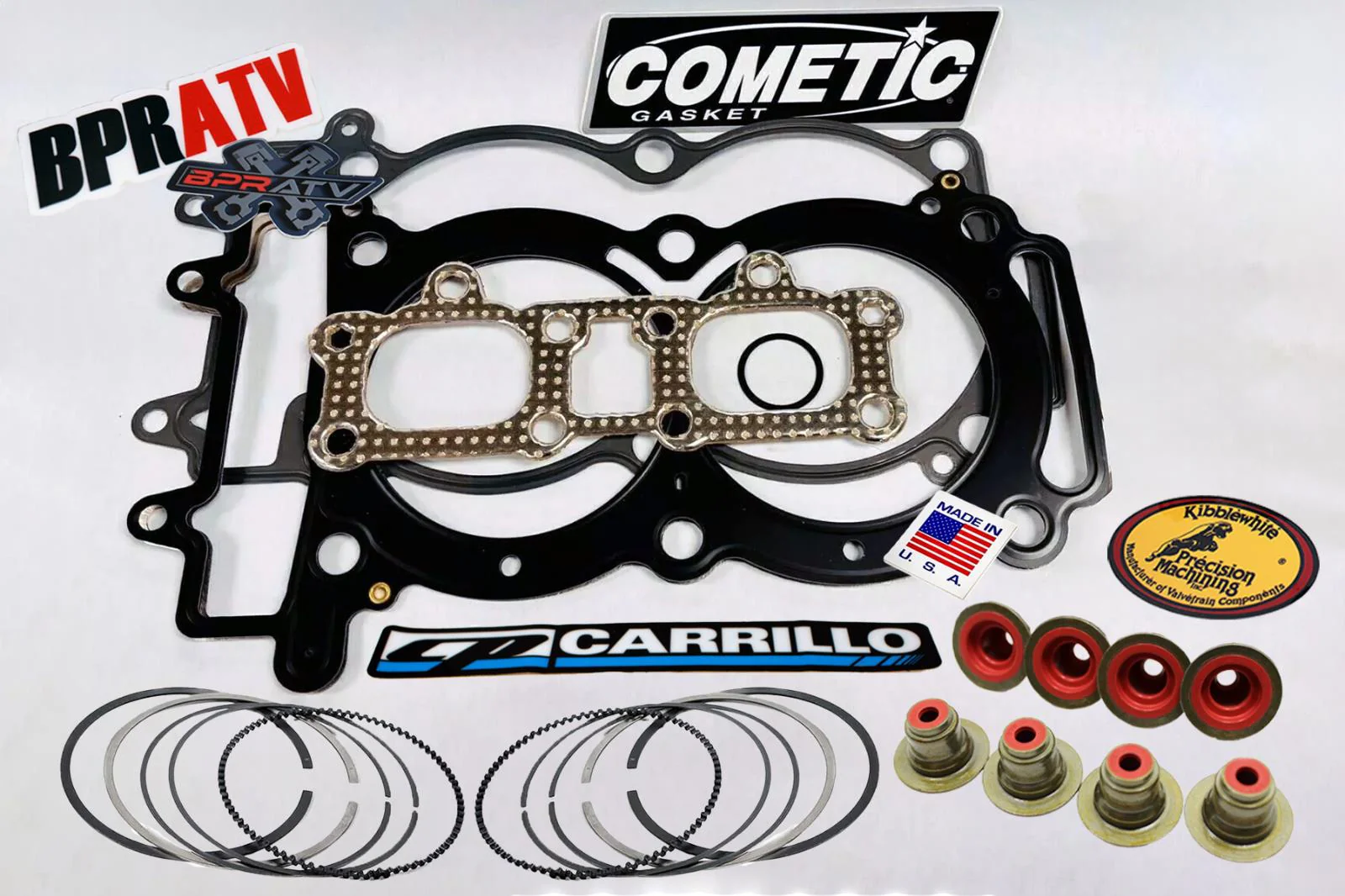RZR XP XP-4 1000 98mm CP Piston Rings +5mm Big Bore Ring Set Gaskets Valve Seals - Image 2