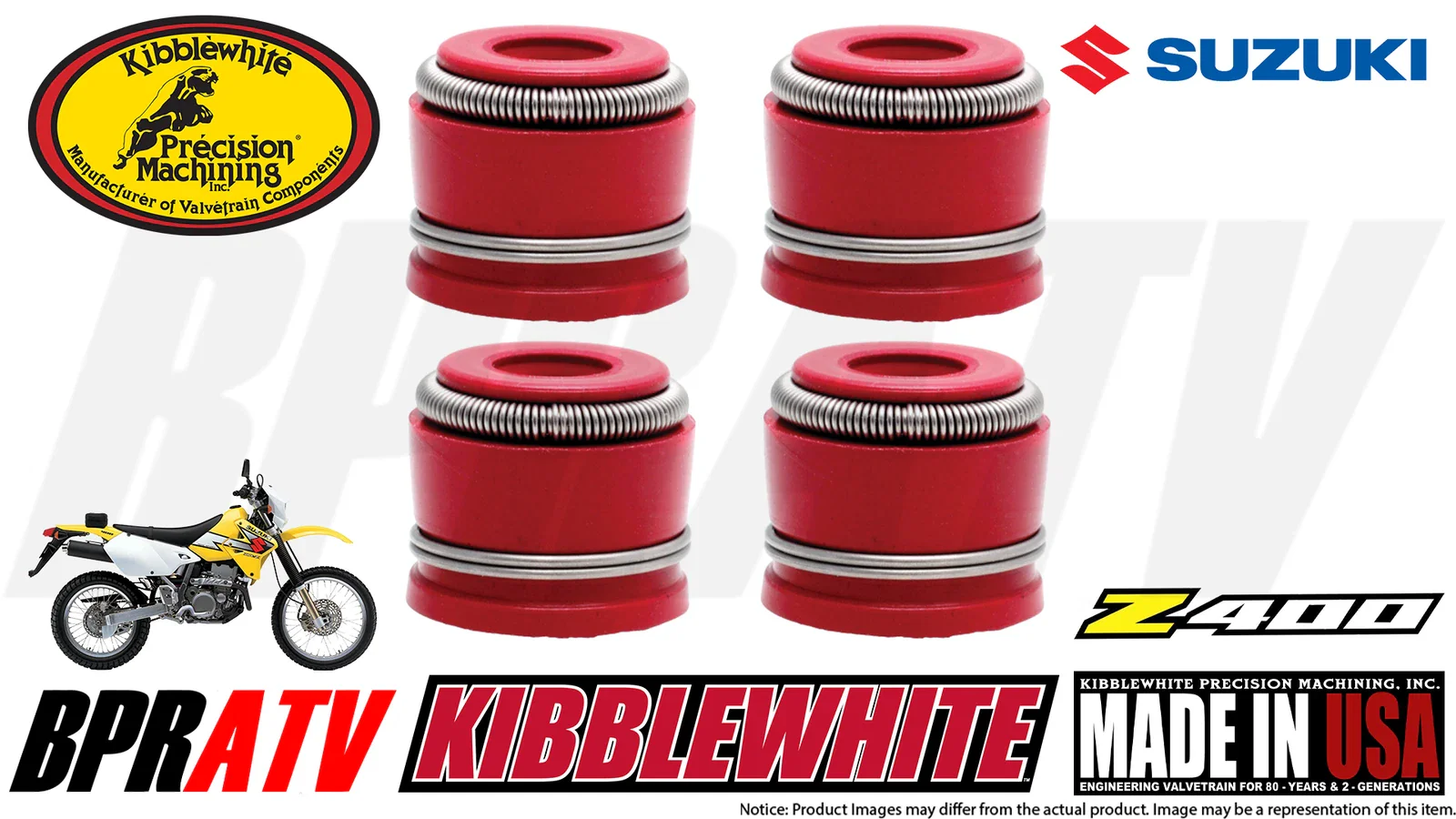 Suzuki DRZ400 DRZ 400 E SM Kibblewhite RED Viton Valve Stem Seals Set of 4 Four - Image 4