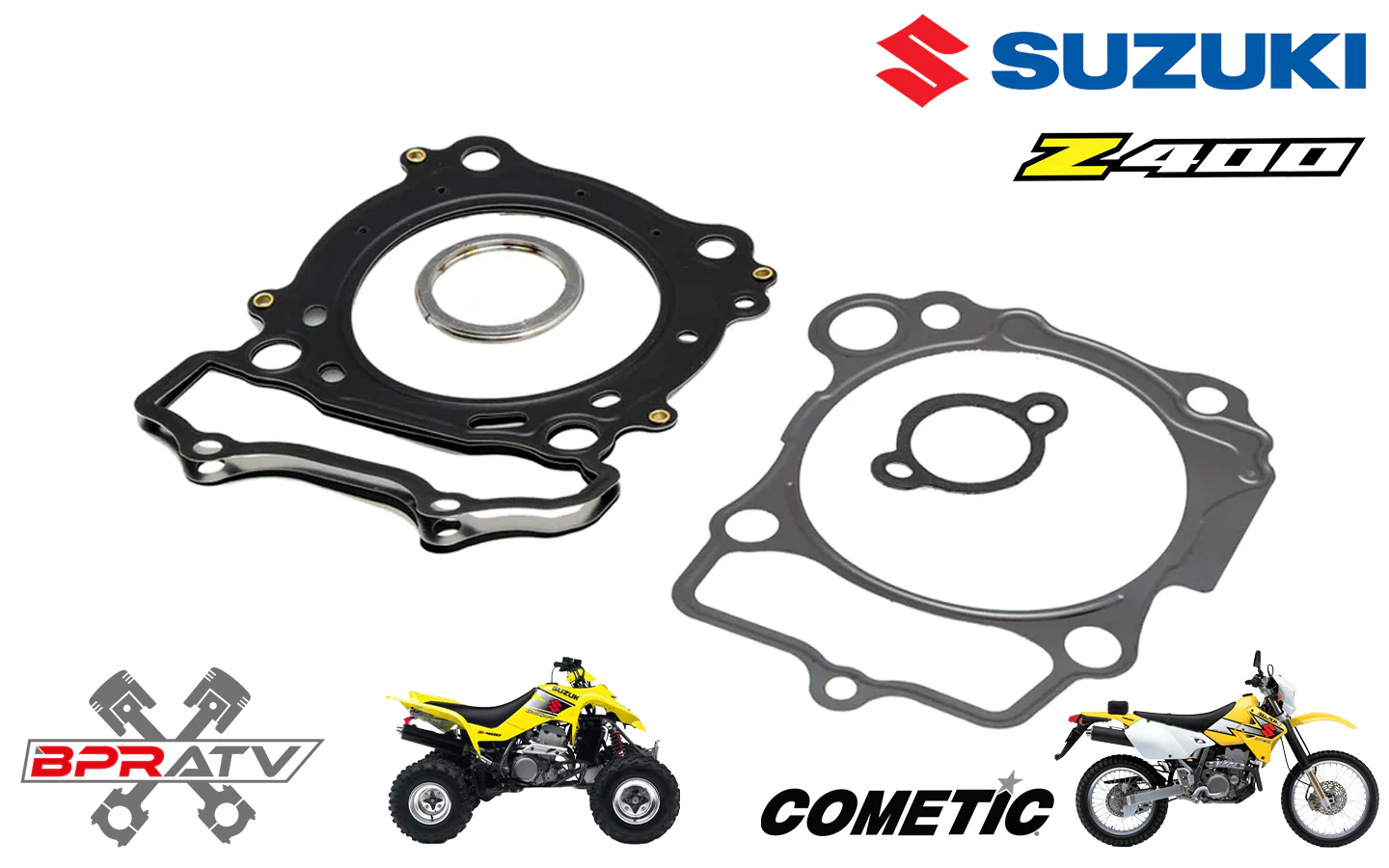 Suzuki LTZ400 94mm +4 Big Bore BPRATV Wiseco Piston 12.5 Cometic Gasket Top Kit - Image 11