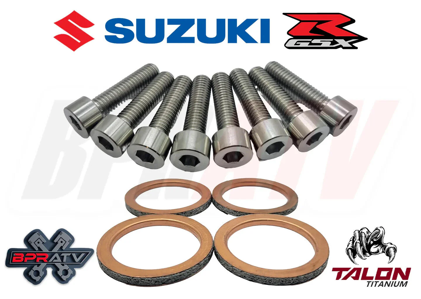 Suzuki GSX-R600 GSX R750 R1000 R1100 TITANIUM Exhaust Manifold Gasket Repair Kit - Image 2