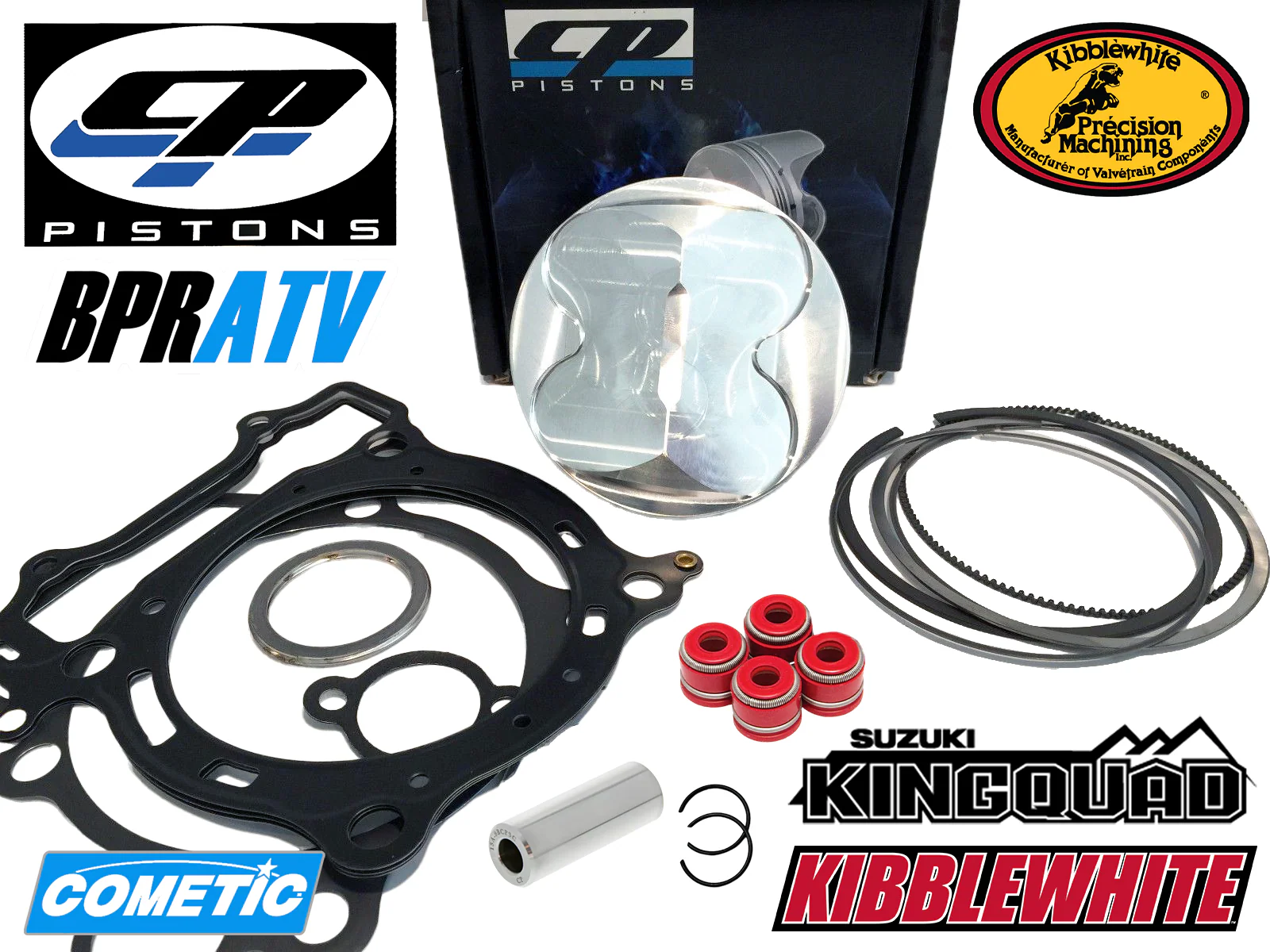Suzuki King Quad 750 LTA750 104mm Stock Bore 11.5:1 CP Piston Cometic Gasket Kit - Image 3