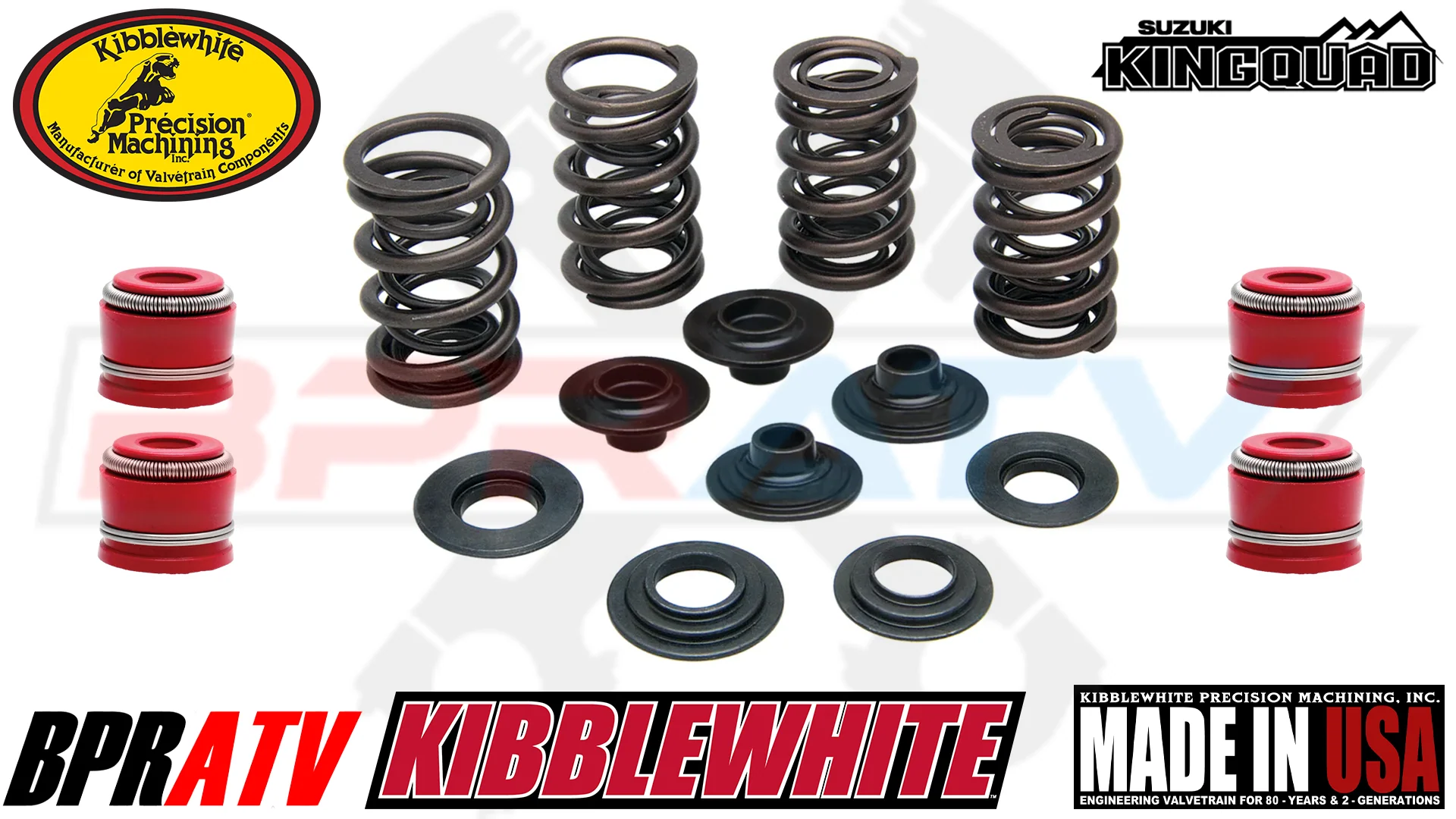 Suzuki KingQuad LTA700 LT-A 700X Kibblewhite Valves Springs Spring Kit RED Seals