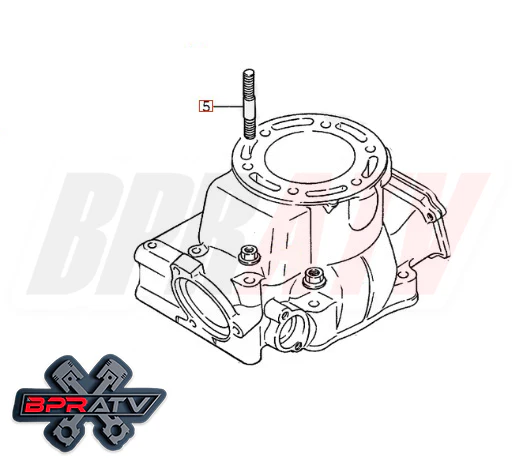 Suzuki LT250 LT 250R MODEL H Titanium Head Studs Ti Stud Bolt Upgrade Kit Set - Image 5