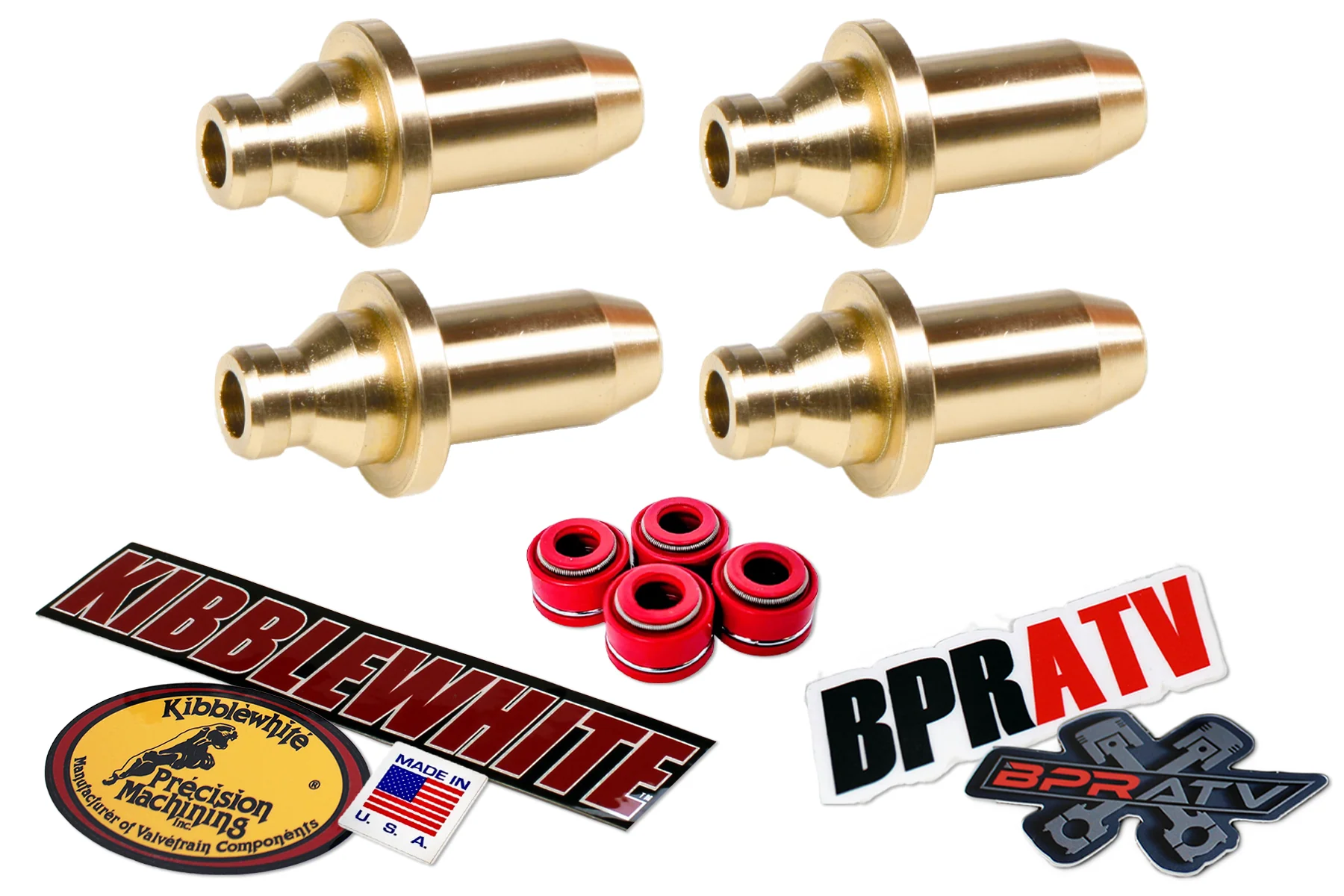 Suzuki LTR450 Kibblewhite Valve Guides Set RED Viton Seals Complete Kit '06-09!
