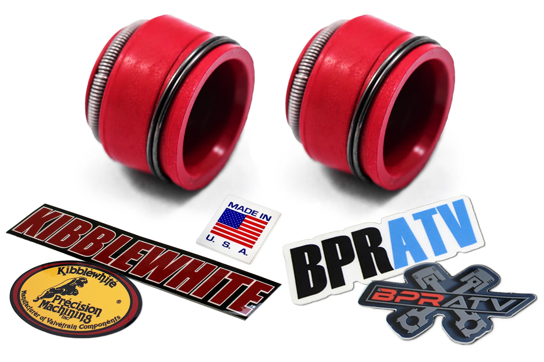 Suzuki LTR450 Kibblewhite Valve Guides Set RED Viton Seals Complete Kit '06-09! - Image 8