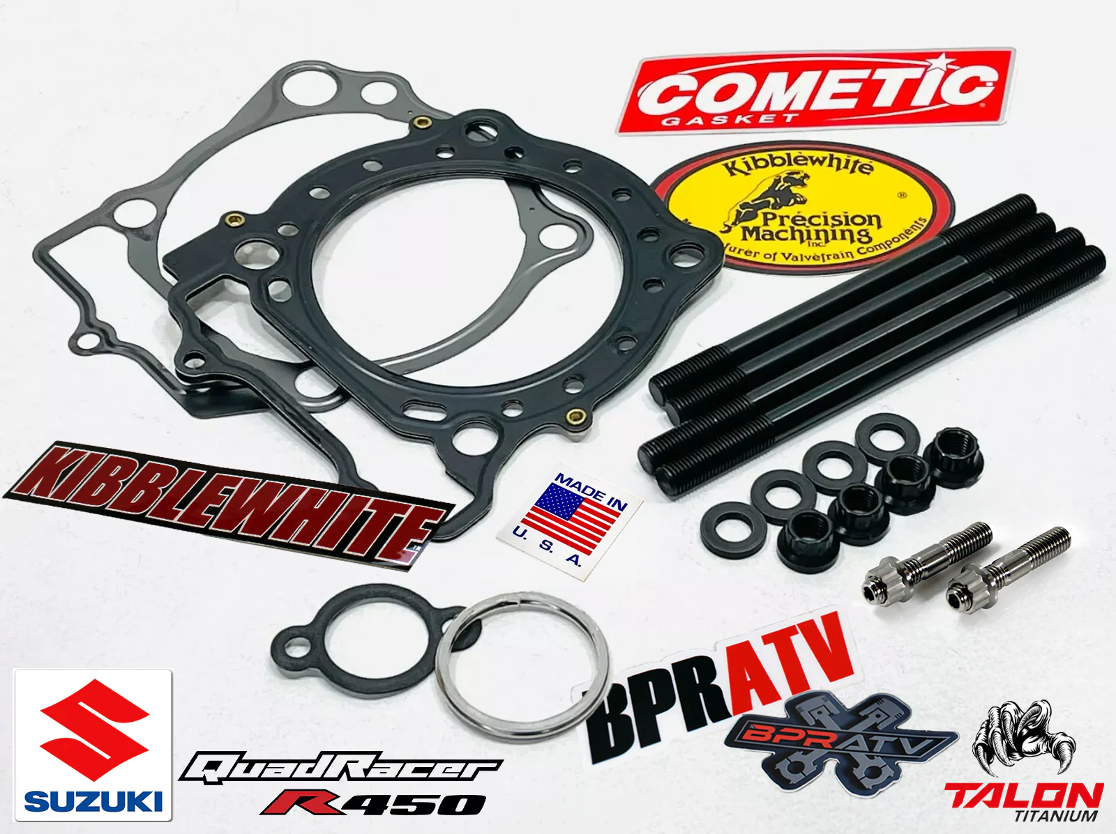 Suzuki LTR450 LTR 450 Cylinder Head Exhaust Studs 95.5mm OEM Bore Cometic Gasket - Image 2